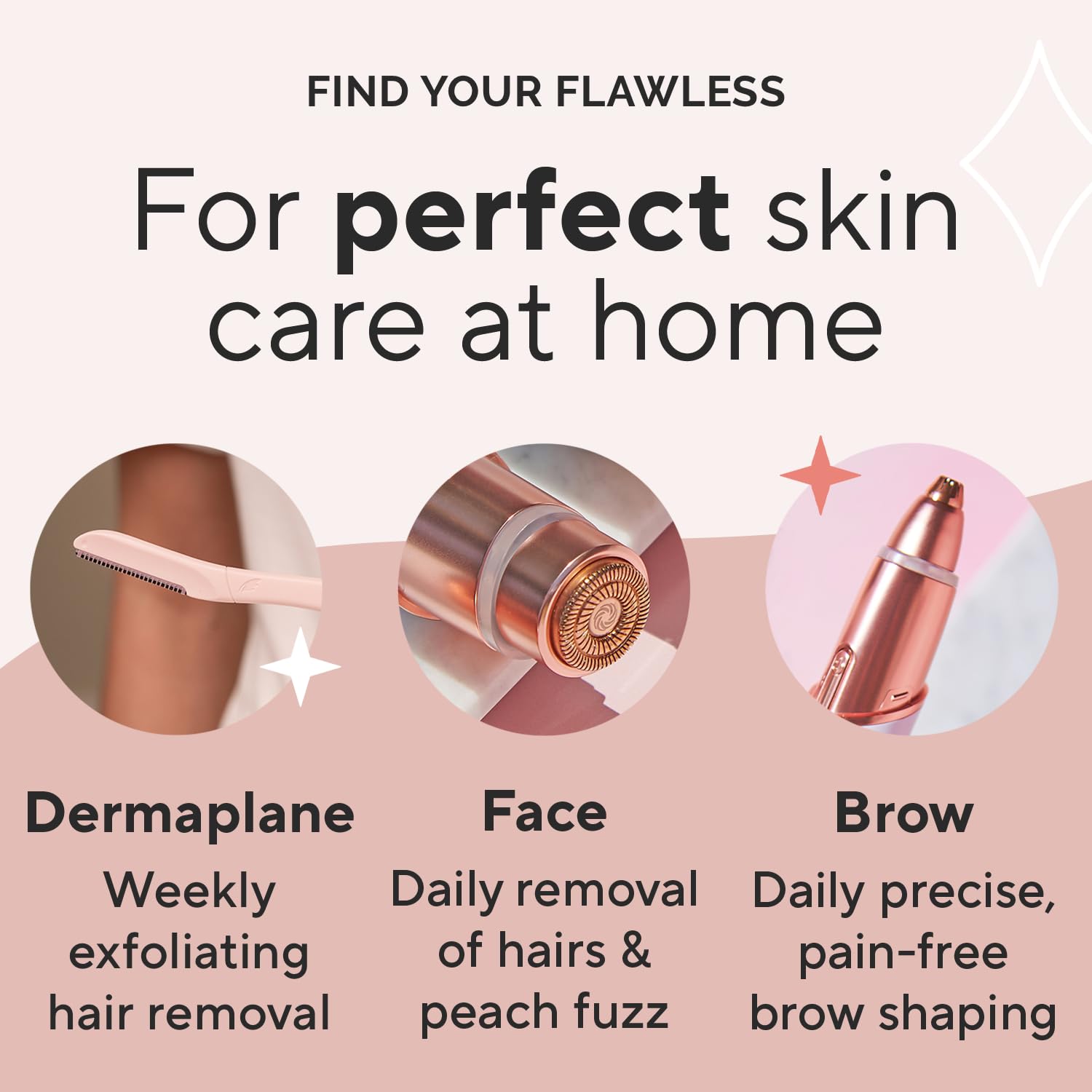 Finishing Touch Flawless Brows Eyebrow Hair Remover - Painless Electric Razor for Women & Girls - Precise Brow Shaping Tool for Salon-Quality Results at Home - Perfect for Daily Grooming & Travel