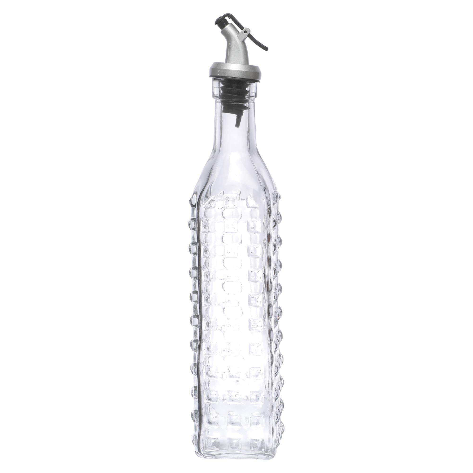 Premium Glass Oil Dispenser with Drip-Free Spout - 500ml Clear Olive Oil Bottle for Kitchen, Salad Dressing & Cooking - Elegant Transparent Design for Countertop & Dining Table