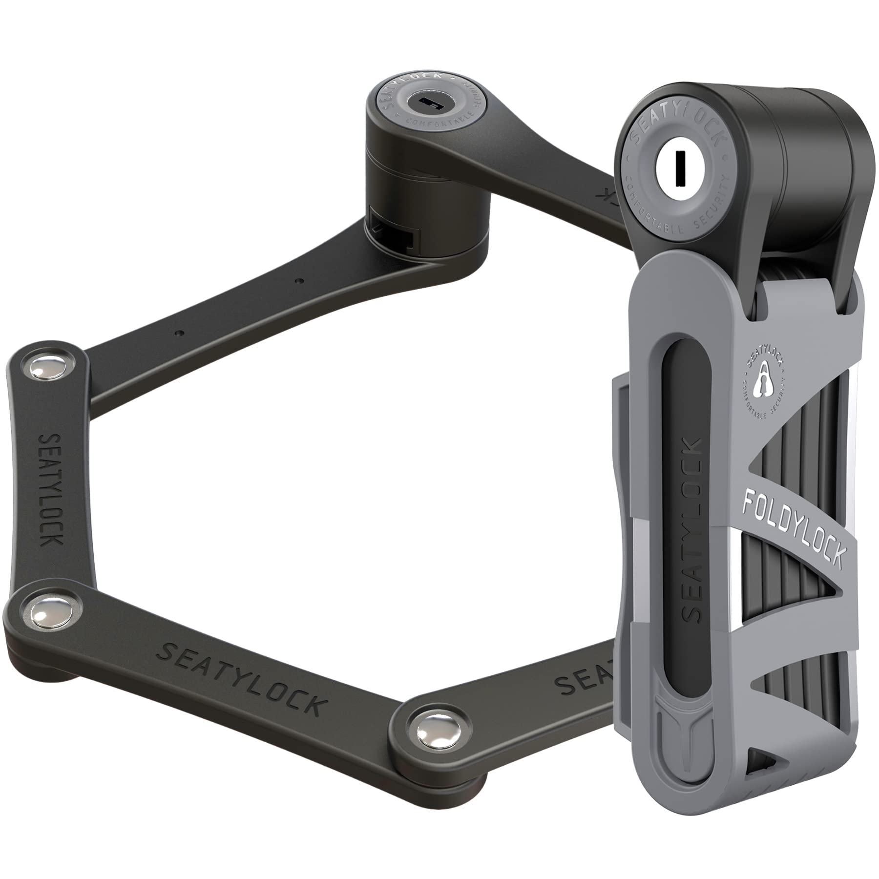 FoldyLock Mini Folding Bike Lock - Lightweight High Security Bicycle Lock with Key & Case - Heavy Duty Anti-Theft Protection for Bikes, Scooters, Ebikes (75cm) - Perfect for Urban Commuting, Campus Security & Outdoor Adventures