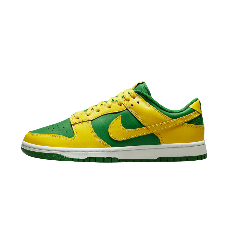 Nike Dunk Low Retro Reverse Brazil Sneakers - Apple Green, Yellow Strike & White Colorway | Casual Streetwear & Basketball Shoes for Men & Women | Perfect for Everyday Wear, Gym & Sports