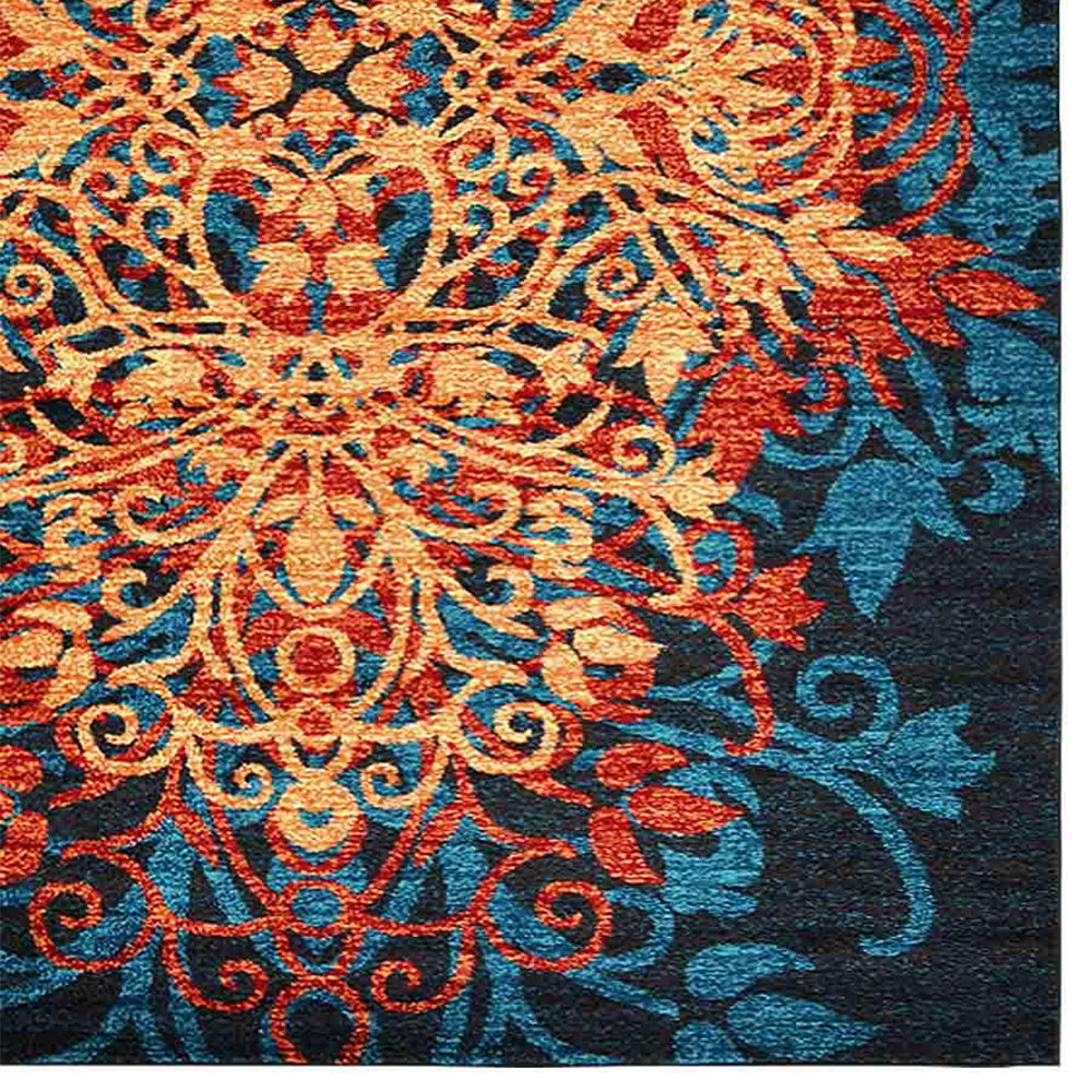 Blossom Machine Woven Rug - Soft Non-Slip Area Rug for Living Room, Bedroom & Nursery - Floral Design Home Decor