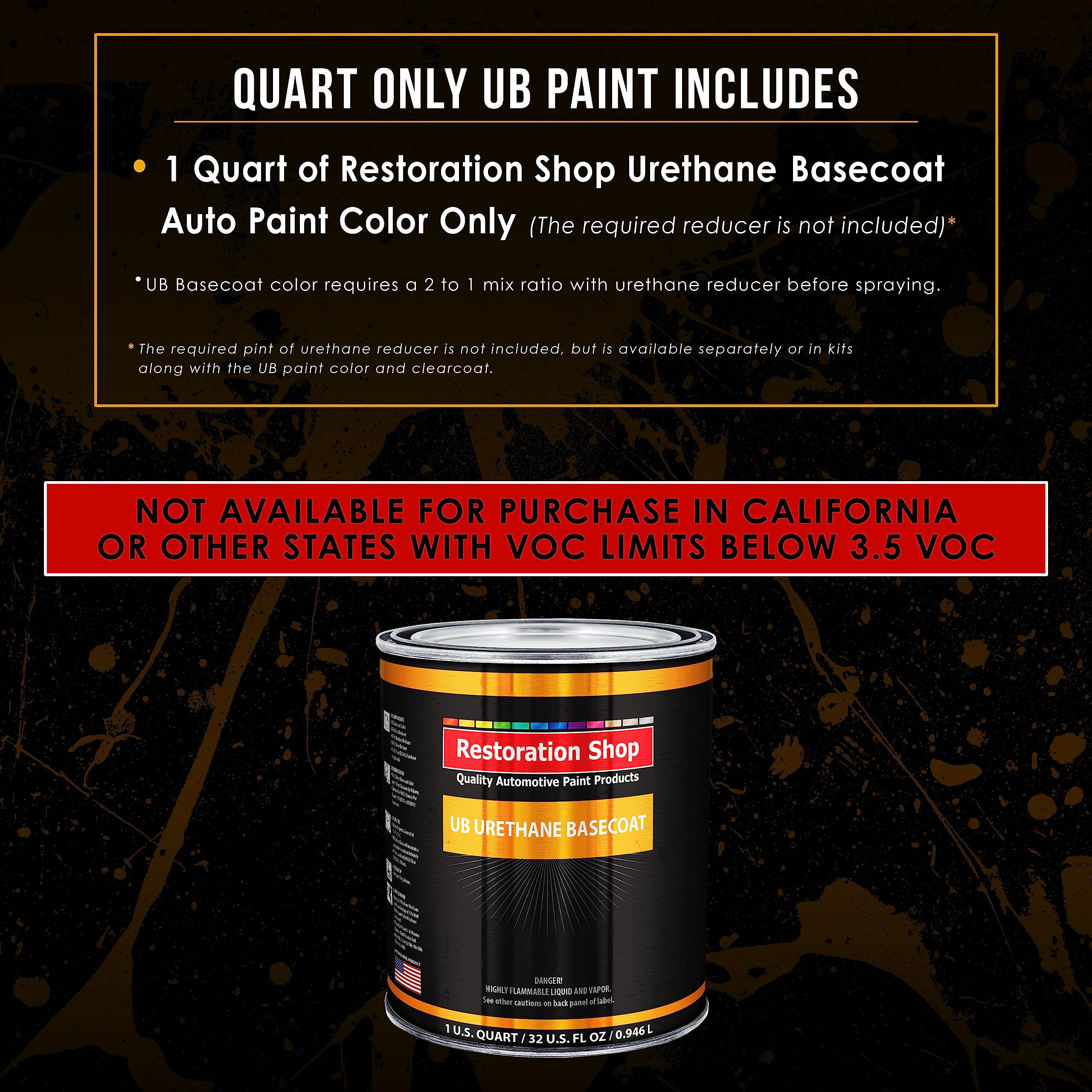 Restoration Shop - Ralley Green Metallic Urethane Basecoat Auto Paint - Quart (Professional High Gloss Automotive Refinish Coating) for Cars, Trucks & Motorcycles - Perfect for DIY Restoration & Custom Paint Jobs