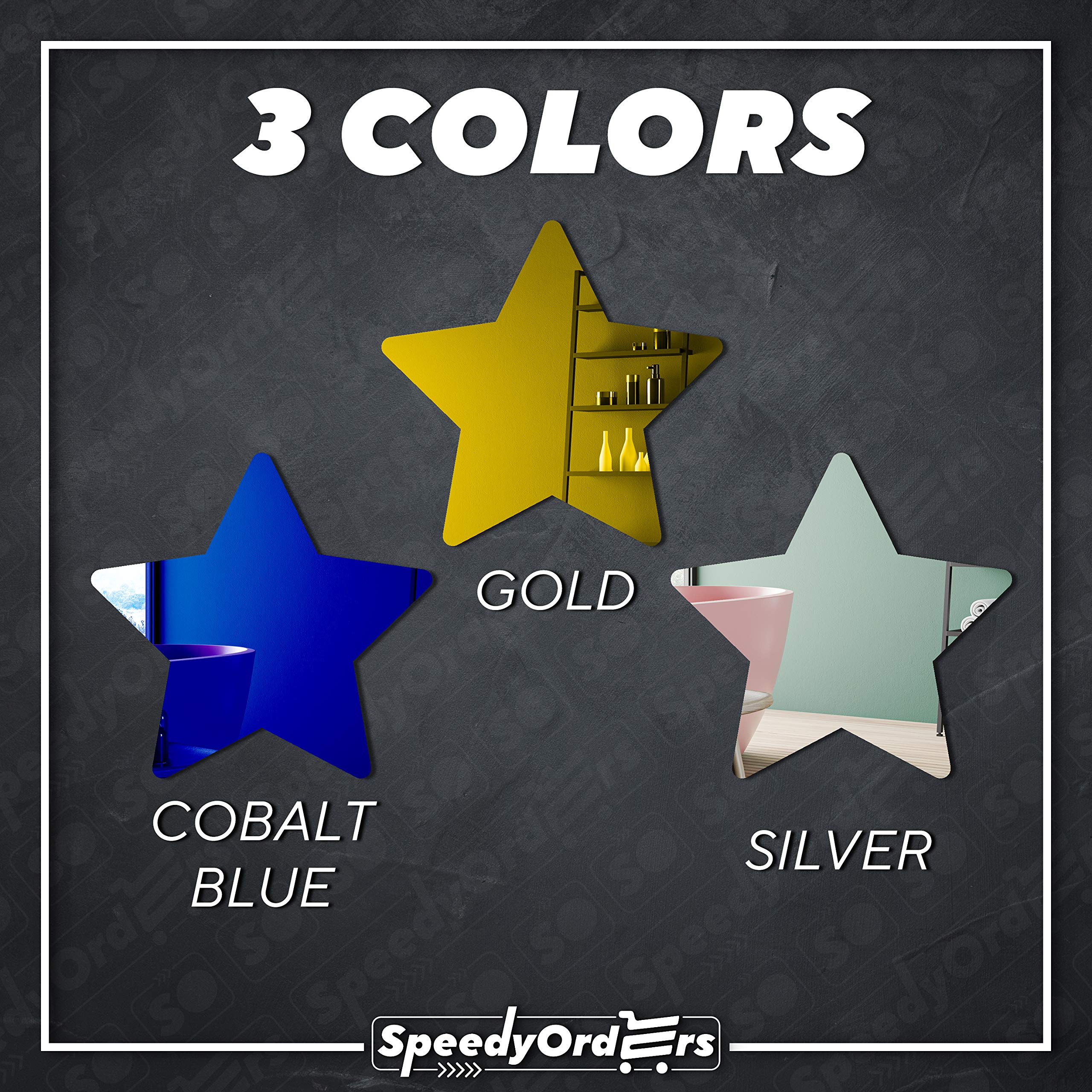 Modern Gold Star Shaped Acrylic Mirror - 20 x 19.1 Inch Geometric Wall Decor for Nursery, Kids Bedroom, Home & Craft Projects | Stylish & Safe Decor for Children's Rooms, DIY Wall Art, Gift Ideas