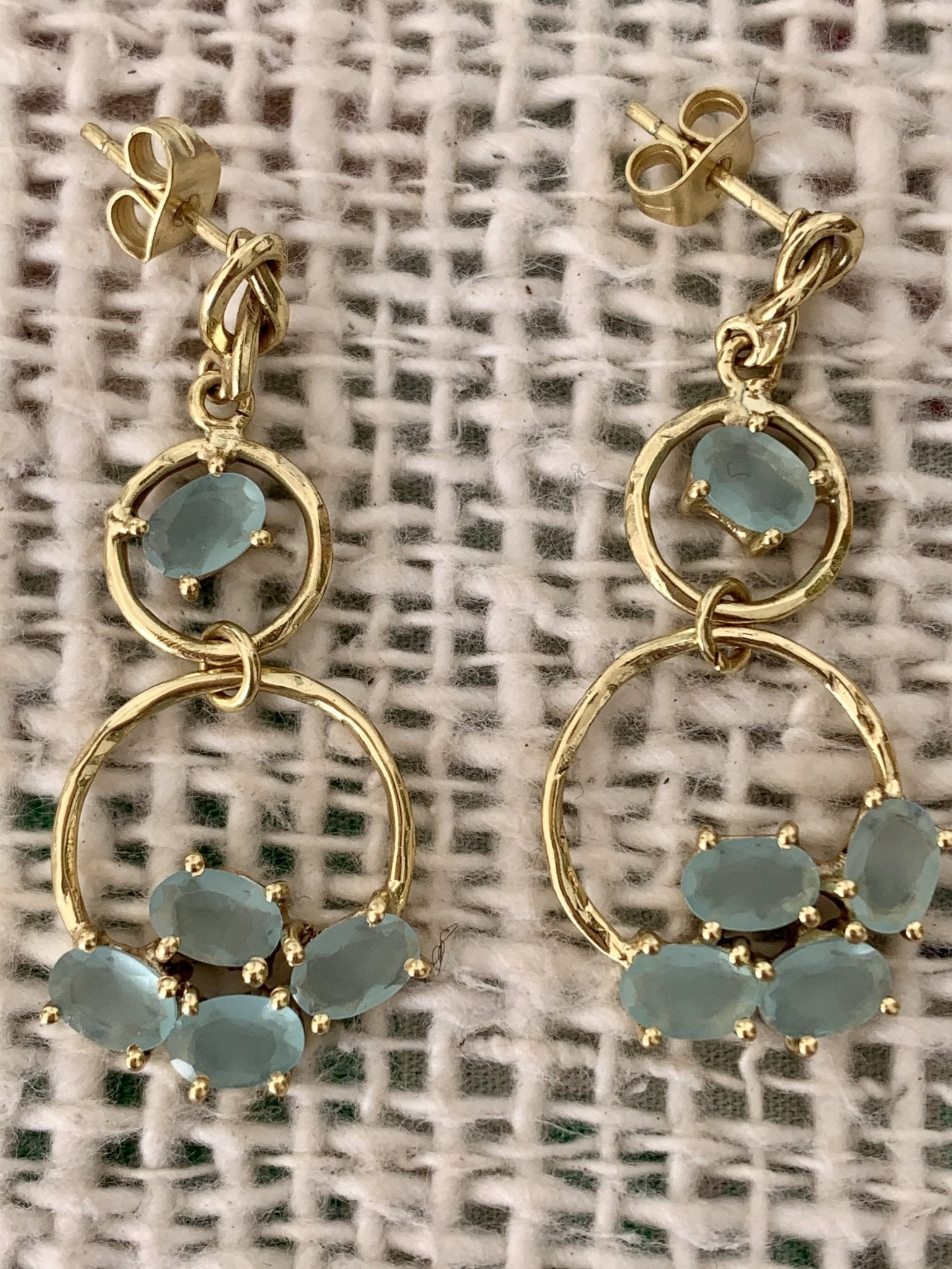 Blue Jade Loop Designer Earrings for Women – Elegant Handmade Jewelry for Parties, Weddings & Special Occasions