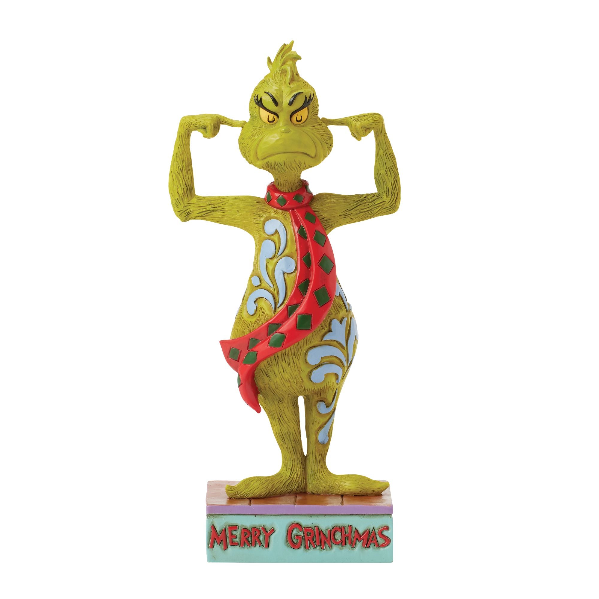 Grinch Plugging His Ears Figurine - Christmas Decor, Holiday Home Decoration, Whoville Collectible - Perfect for Xmas Tree, Mantel & Gift Giving