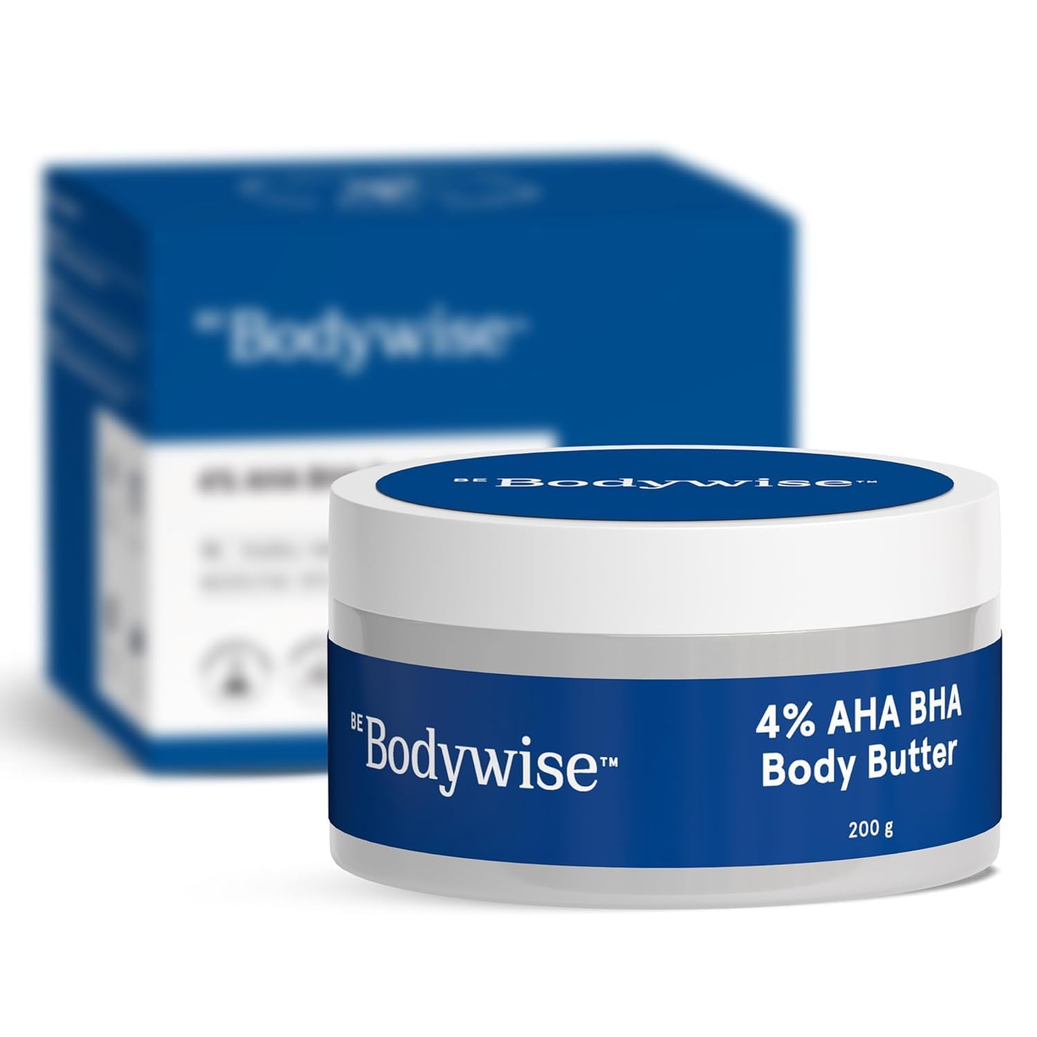 Be-Bodywise 4% AHA BHA Body Butter with 2% Salicylic Acid & 2% Lactic Acid - Hyaluronic Acid & Shea Butter for Smooth, Exfoliated Skin - Perfect for Dry Skin, Keratosis Pilaris & Body Acne Treatment