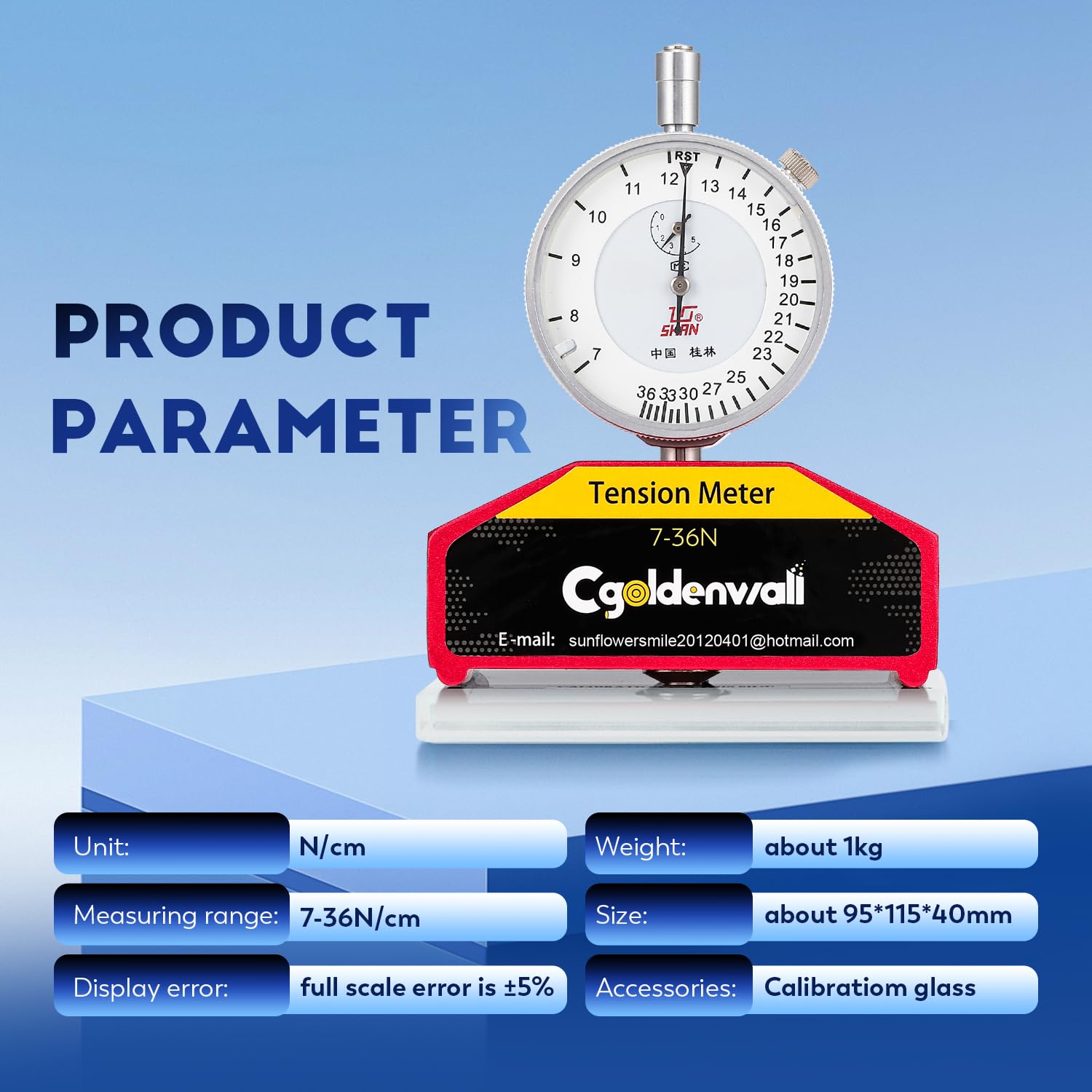 CGOLDENWALL High Precision Silk Screen Printing Tension Meter - Digital Force Gauge Tester (7-36N Newton Measurement) for Screen Printing, Fabric Stretching & Industrial Tension Testing
