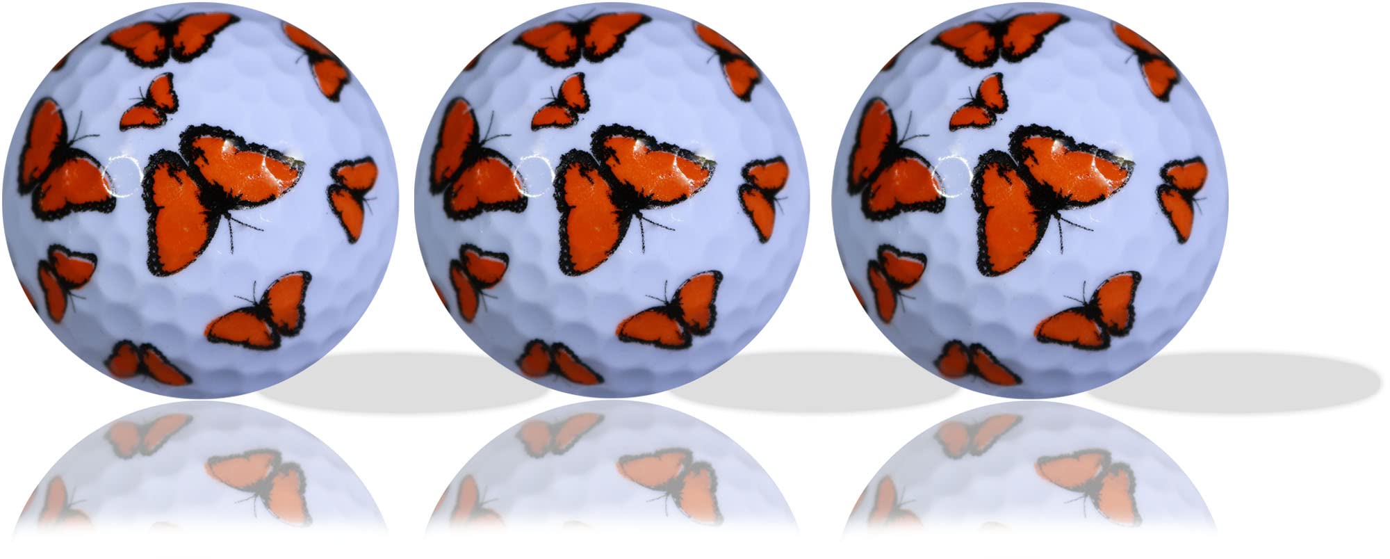 Orange Butterfly Fullwrap Golf Balls - 12 Pack Premium Golf Balls for Enhanced Visibility & Performance | Perfect for Tournaments, Practice & Low Light Conditions