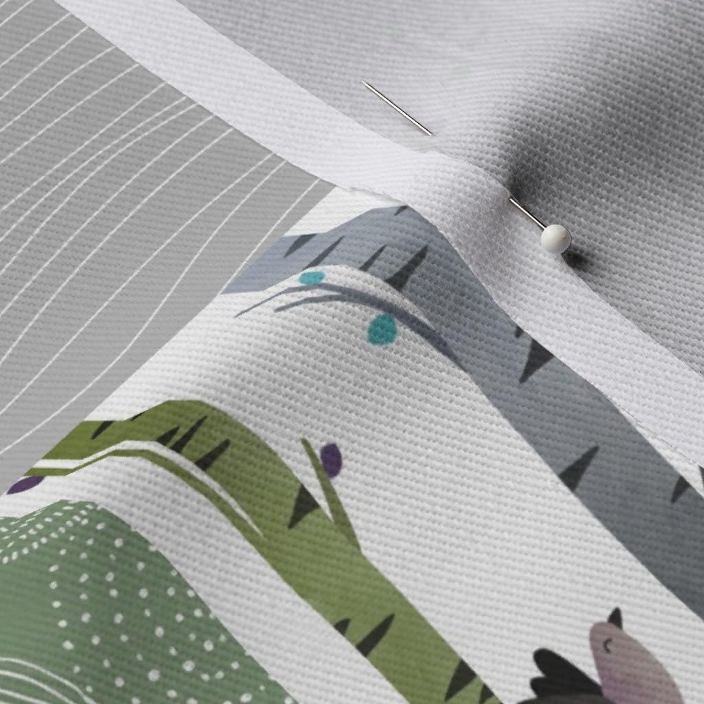 Woodland Animals Forest Print Fabric - Bear Fox Moose Cheater Quilt Denim Fabric Fat Quarter for DIY Quilting, Apparel & Home Decor | Perfect for Nursery Decor, Quilt Backing & Upholstery Projects
