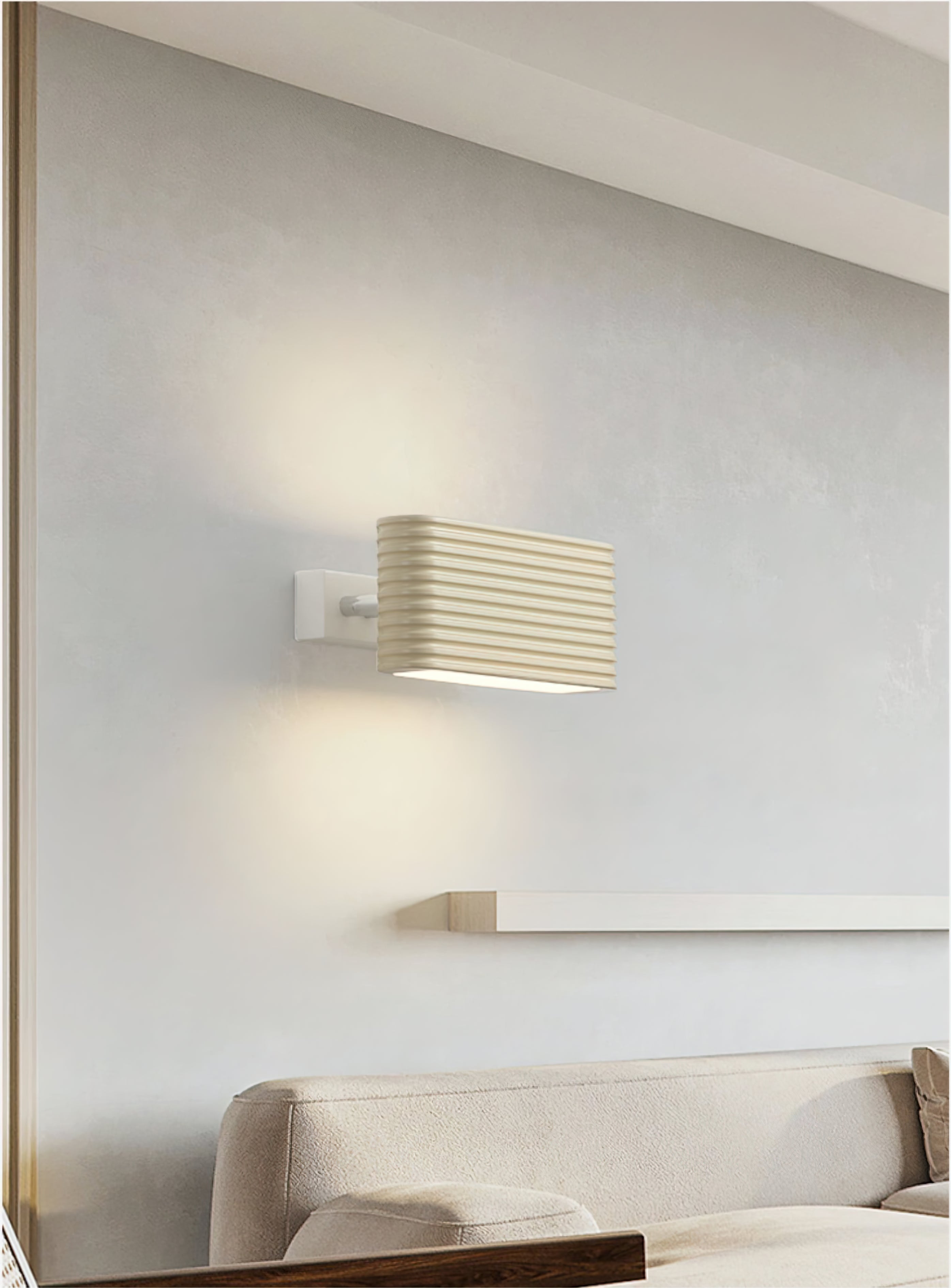 Modern Dresscode Wall Sconce Light Fixture - Plug-in or Hardwired Indoor/Outdoor Wall Lighting for Living Room, Bedroom, Patio & Hallway
