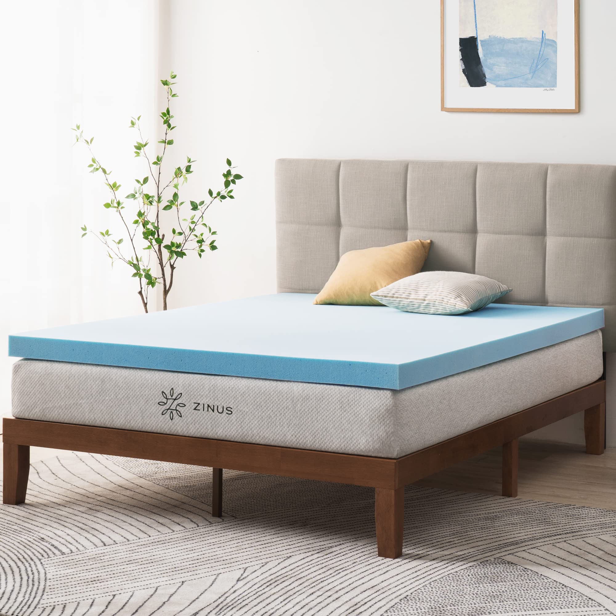 ZINUS 3 Inch Green Tea Cooling Gel Memory Foam Mattress Topper - King Size, CertiPUR-US Certified Cooling Gel Foam for Pressure Relief & Temperature Regulation - Perfect for Hot Sleepers & Bedroom Comfort Upgrade