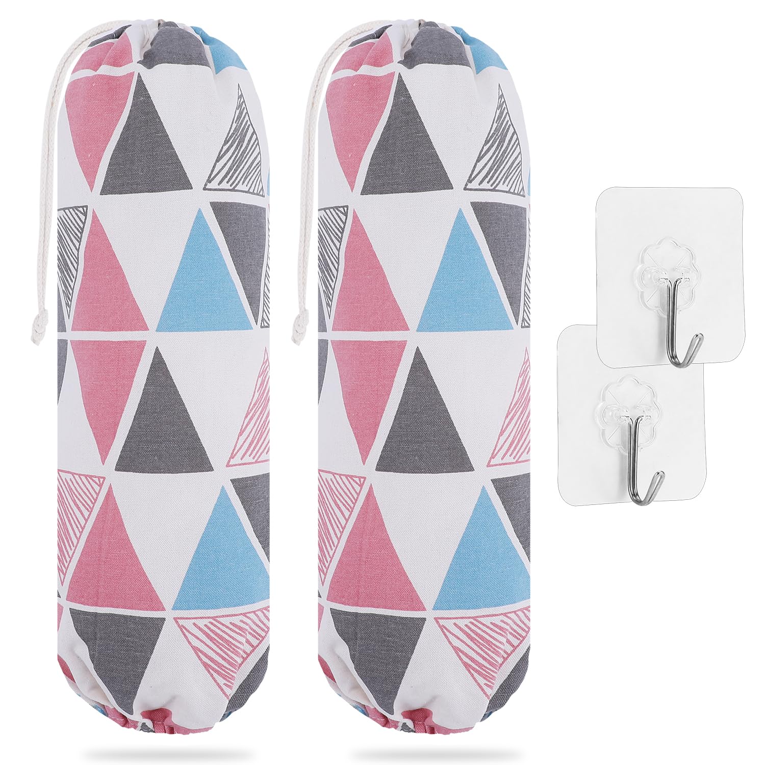 SWISSELITE 2-Pack Plastic Bag Holder & Organizer - Wall Mount Grocery Bag Storage Dispenser (22x9 Inch) - Reusable Kitchen Organizer for Pantry, Garage & Laundry Room Storage Solutions