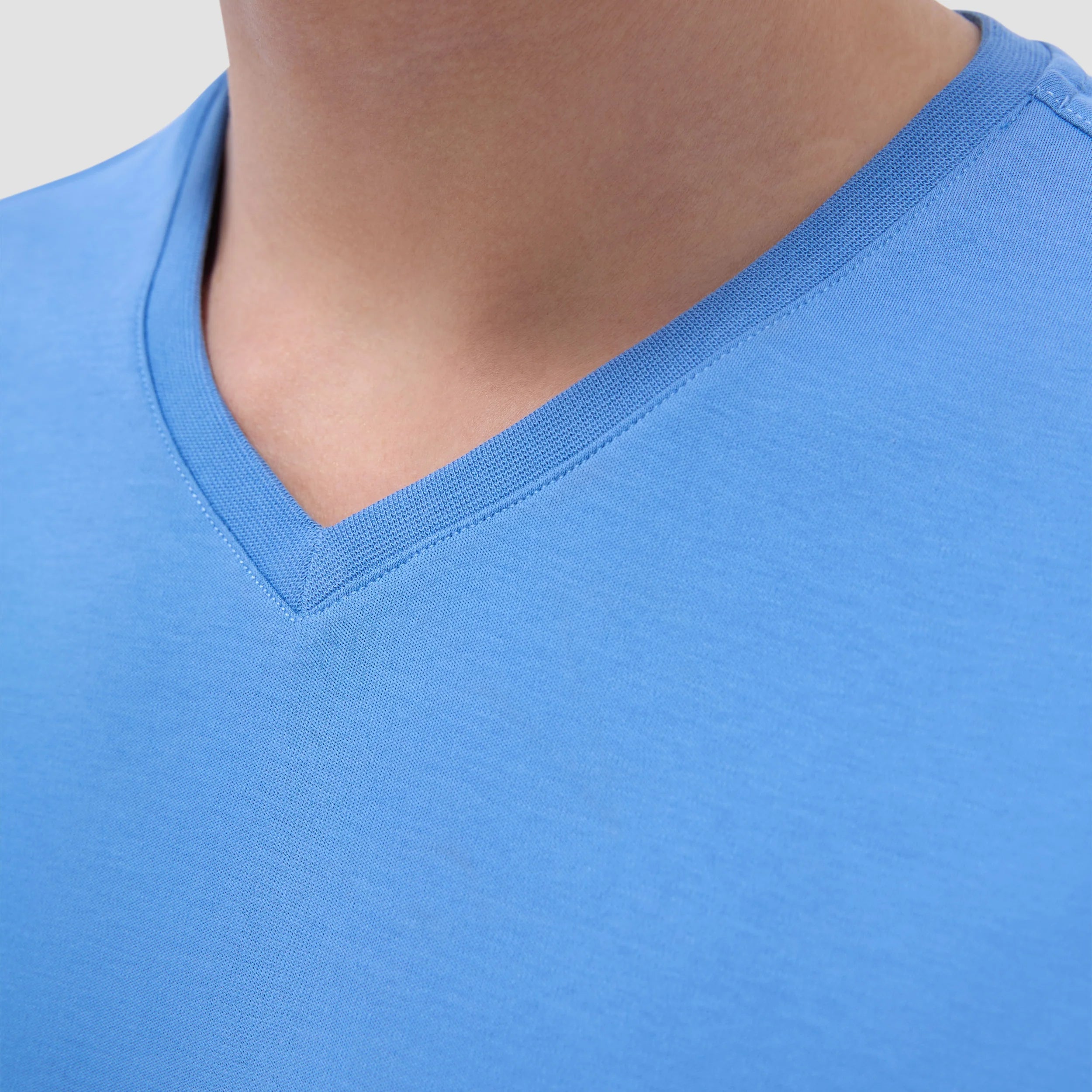 Bugatchi Holden Premium Pima Cotton V-Neck T-Shirt for Men - Classic Blue | Soft, Breathable & Comfortable | Casual Wear, Layering & Everyday Outfits