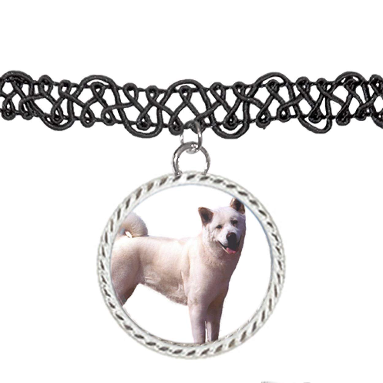 Akita Dog Puppy Choker Pendant Charm Necklace - Japanese Style Pet Lover Jewelry for Women & Girls - Perfect for Dog Lovers, Gifts, and Casual Wear