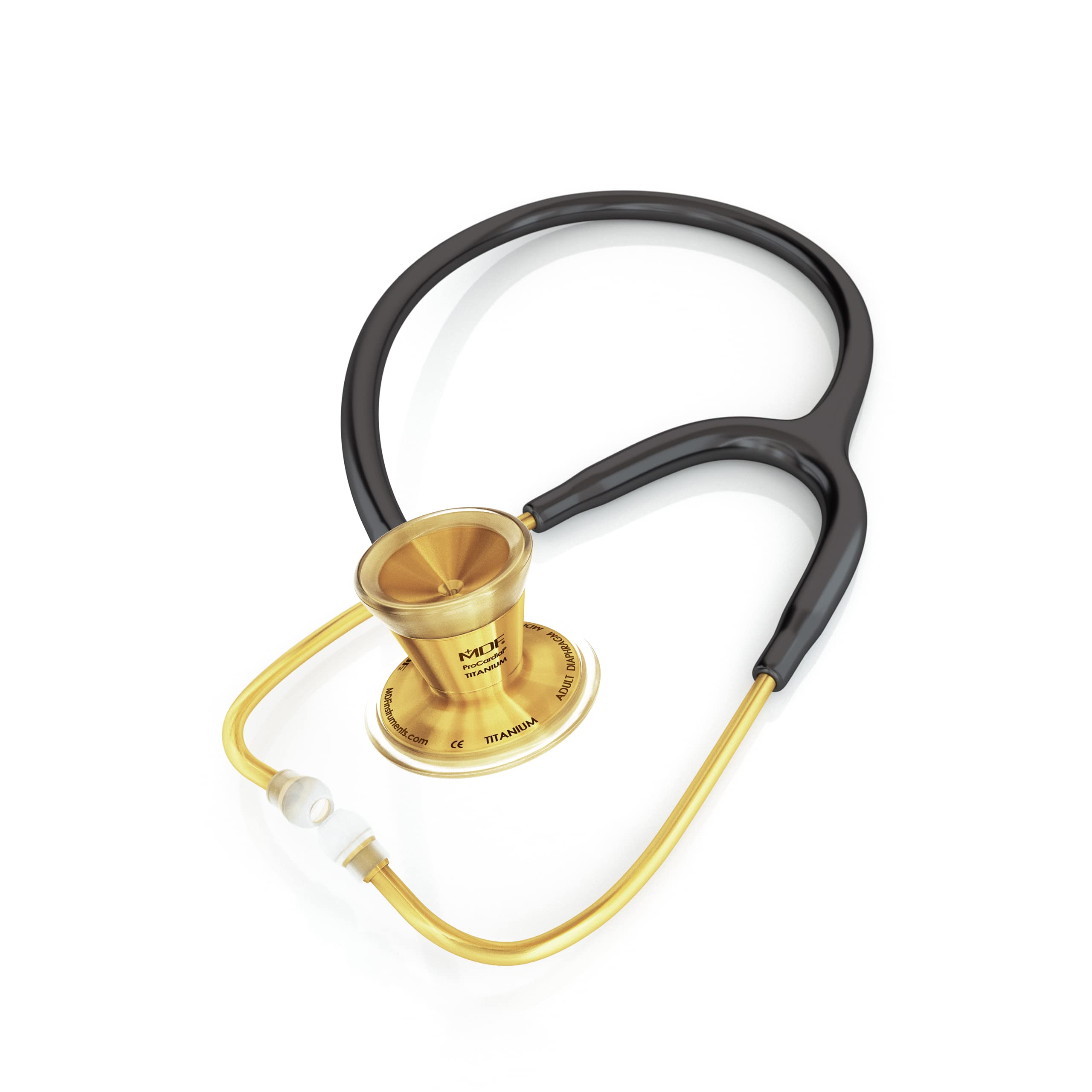 Premium MDF797TK11 Cardiology Stethoscope - Lightweight Titanium Dual Head Design with Black Tube & Gold Chestpiece for Adult Medical Professionals | Ideal for Cardiac Auscultation, Physical Exams & Clinical Diagnostics