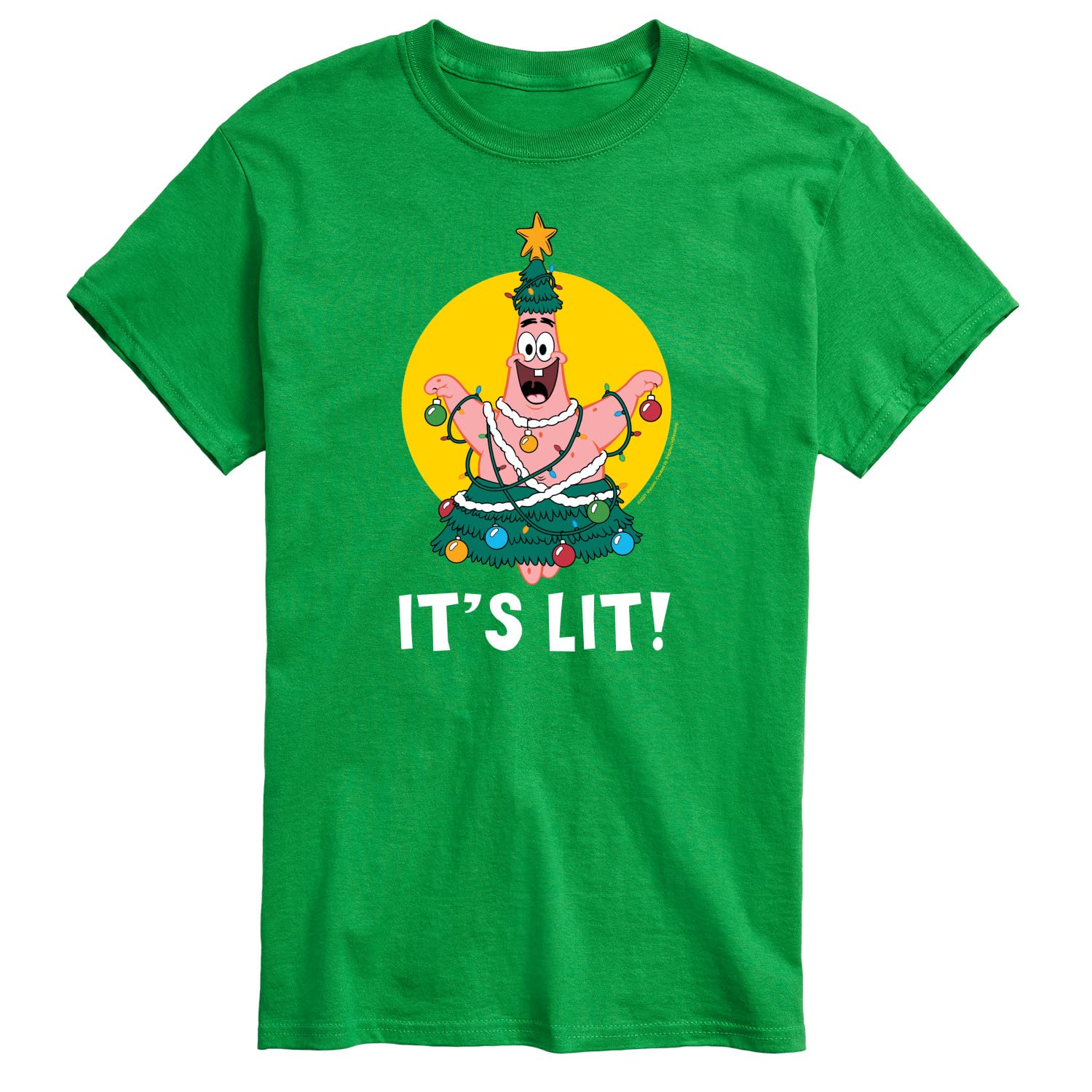 HYBRID APPAREL Men's Spongebob Squarepants Patrick It's Lit Graphic T-Shirt - Soft Cotton Short Sleeve Tee for Casual Wear, Anime Fans & Funny Gift