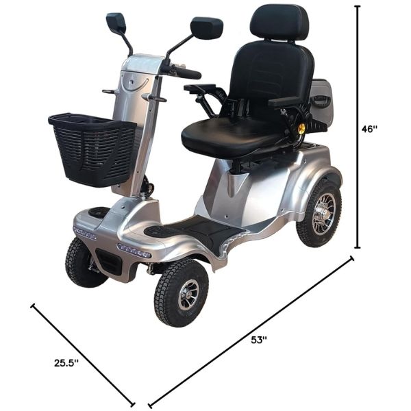 Gladiator 4 Wheel Bariatric Mobility Scooter - Heavy Duty Electric Wheelchair for Adults with 500 lbs Capacity - Ideal for Indoor & Outdoor Use, Travel, Shopping, and Daily Mobility Assistance