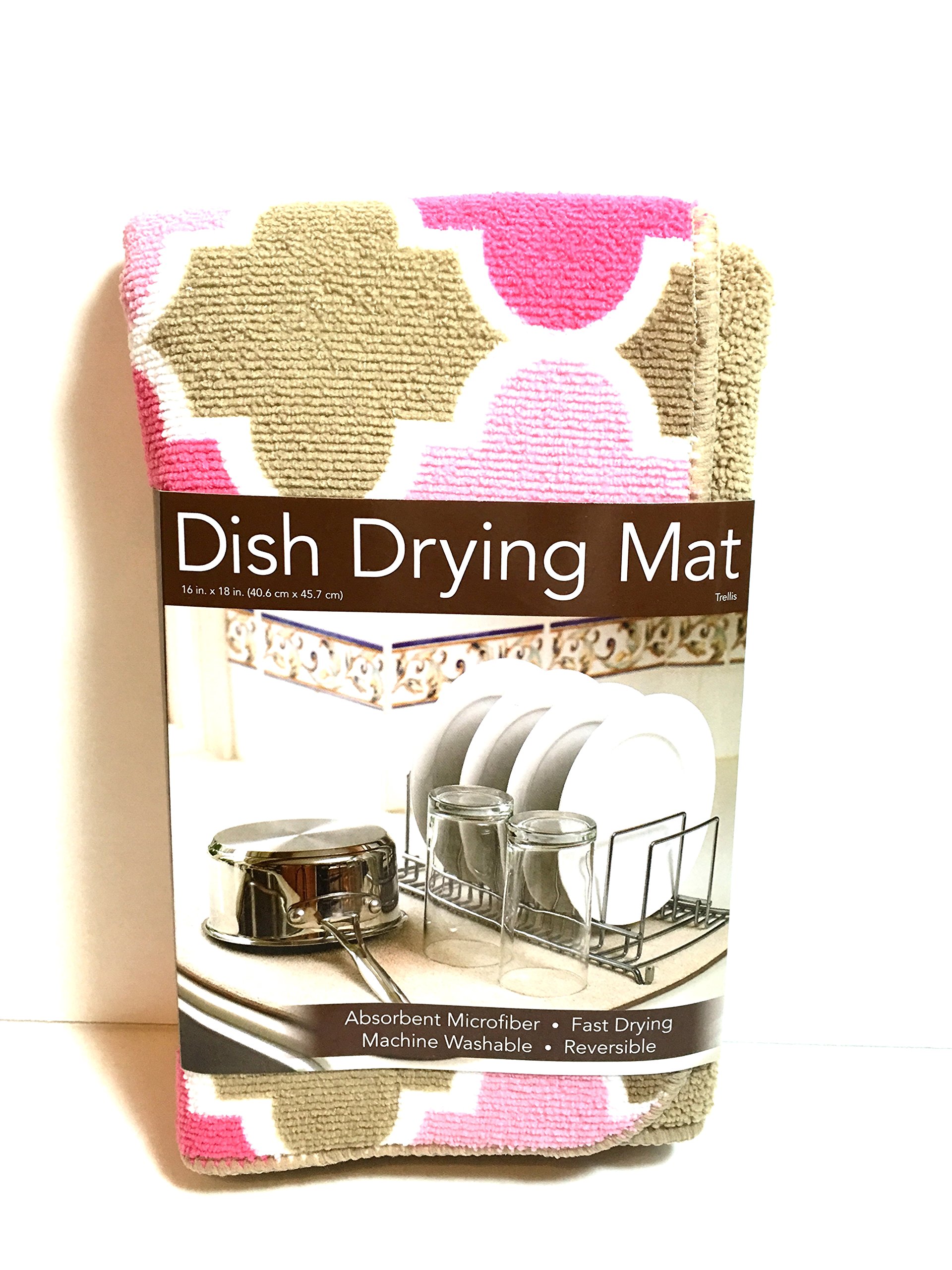 Premium Absorbent Dish Drying Mat for Kitchen Countertops - Quick Dry Non-Slip Silicone Drying Rack Replacement - Perfect for Dishes, Cups, and Utensils After Washing (Grey, 16x12 Inches)