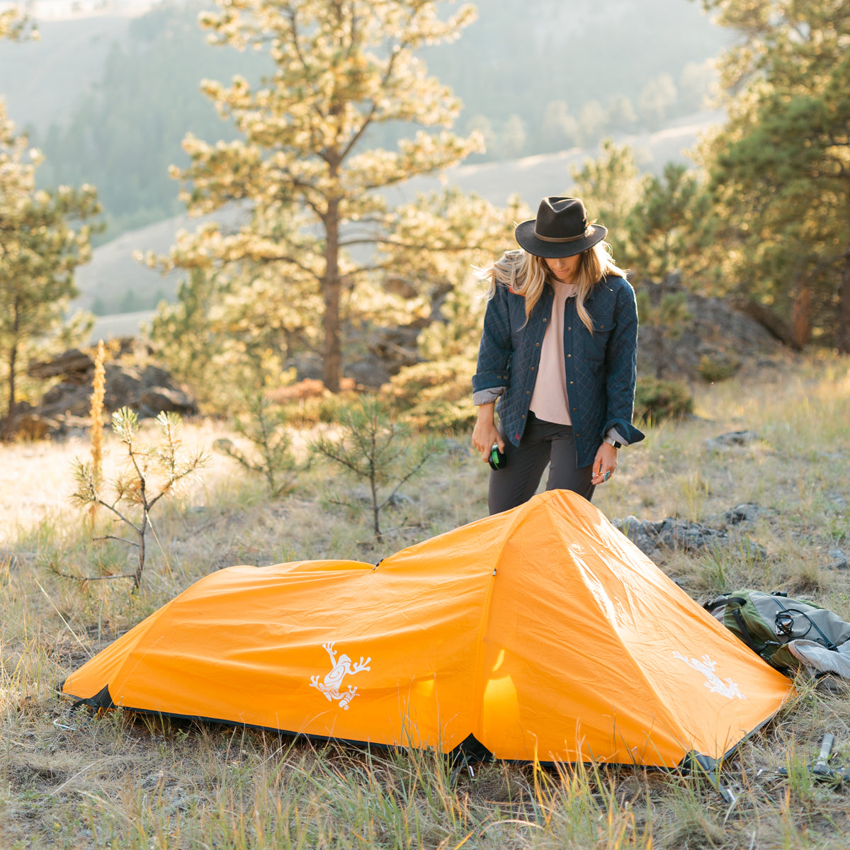 Solo Bivy 1 Person Tent - Lightweight & Waterproof Backpacking Tent for Hiking, Camping & Outdoor Adventures (Orange)