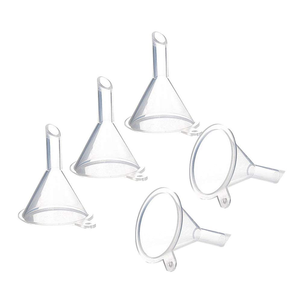 Uonlytech 5-Piece Mini Funnel Set - Small Kitchen Funnels for Water Bottles, Powder, Spices & Liquids | Perfect for Home, Travel & DIY Projects | Compact White Household Funnel Kit