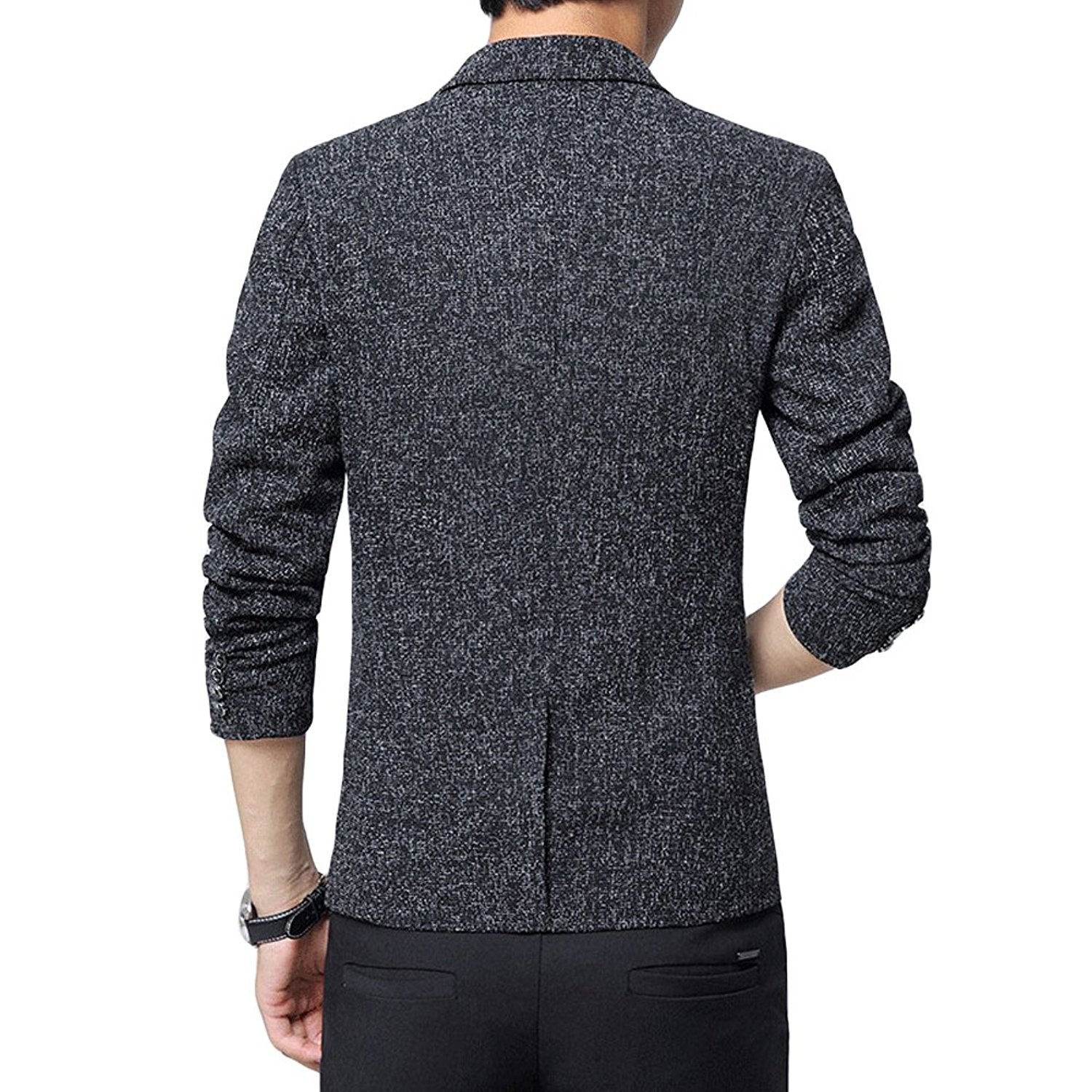 Men's Casual Autumn One Button Jacket - Slim Fit Lightweight Outerwear for Fall, Black | Perfect for Daily Wear, Office & Outdoor Activities