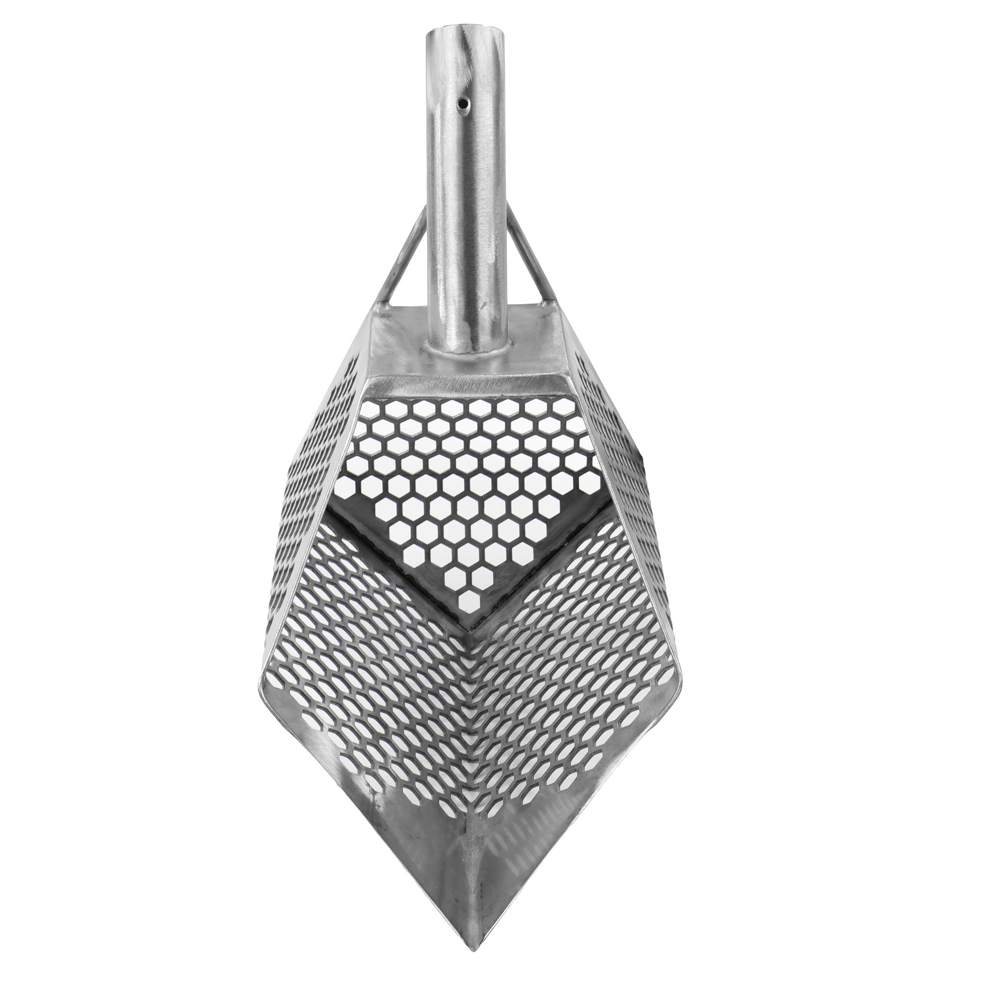 Anaconda 11 x 6.5 Inch Hex Stainless Steel Beach Sand Scoop with LED Light & Lanyard - Carbon Fiber Adjustable Metal Detecting Pole with Ergonomic Handle | Perfect for Treasure Hunting, Beach Combing & Gold Prospecting