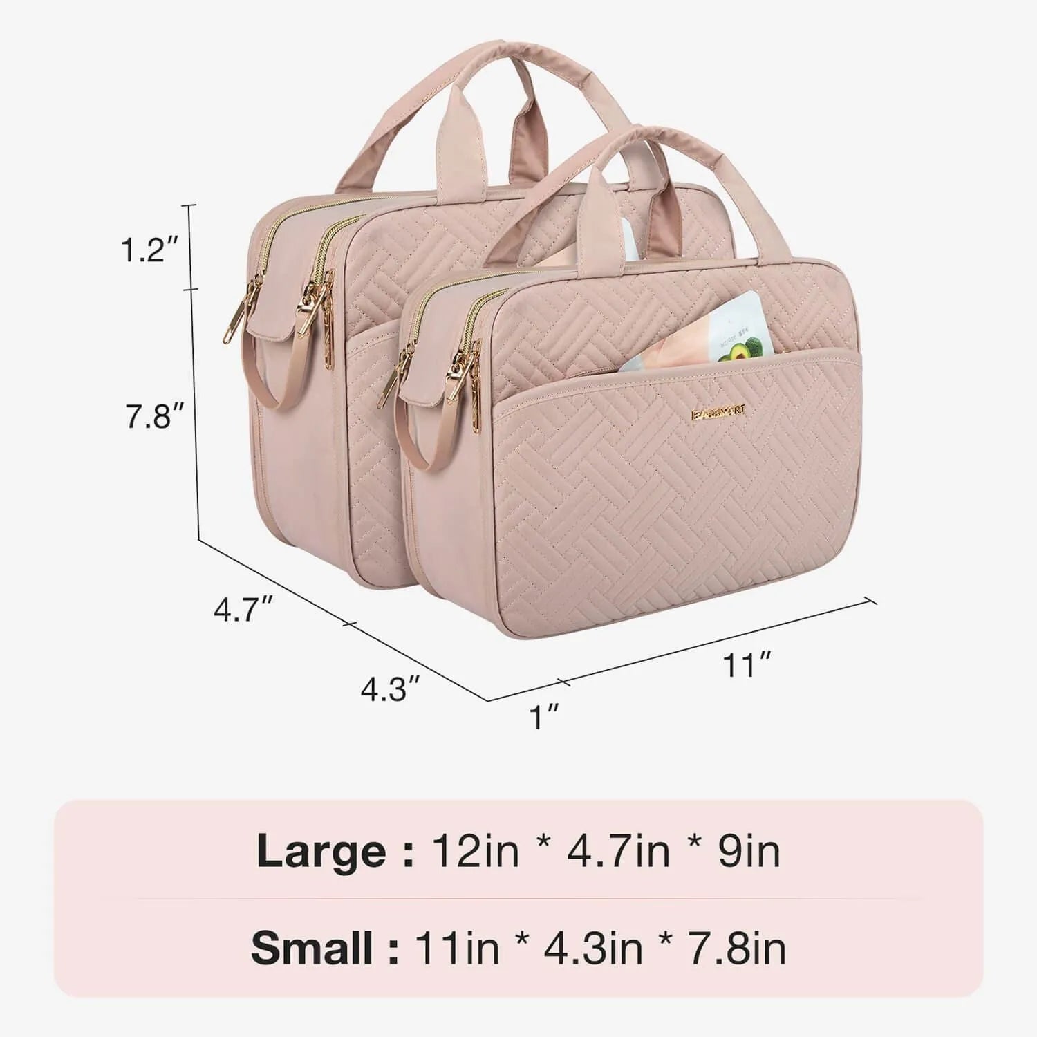 Waterproof Travel Makeup Organizer Bag - Portable Cosmetic Case for Women, Perfect for Airplane Carry-on & Vacation Essentials Storage