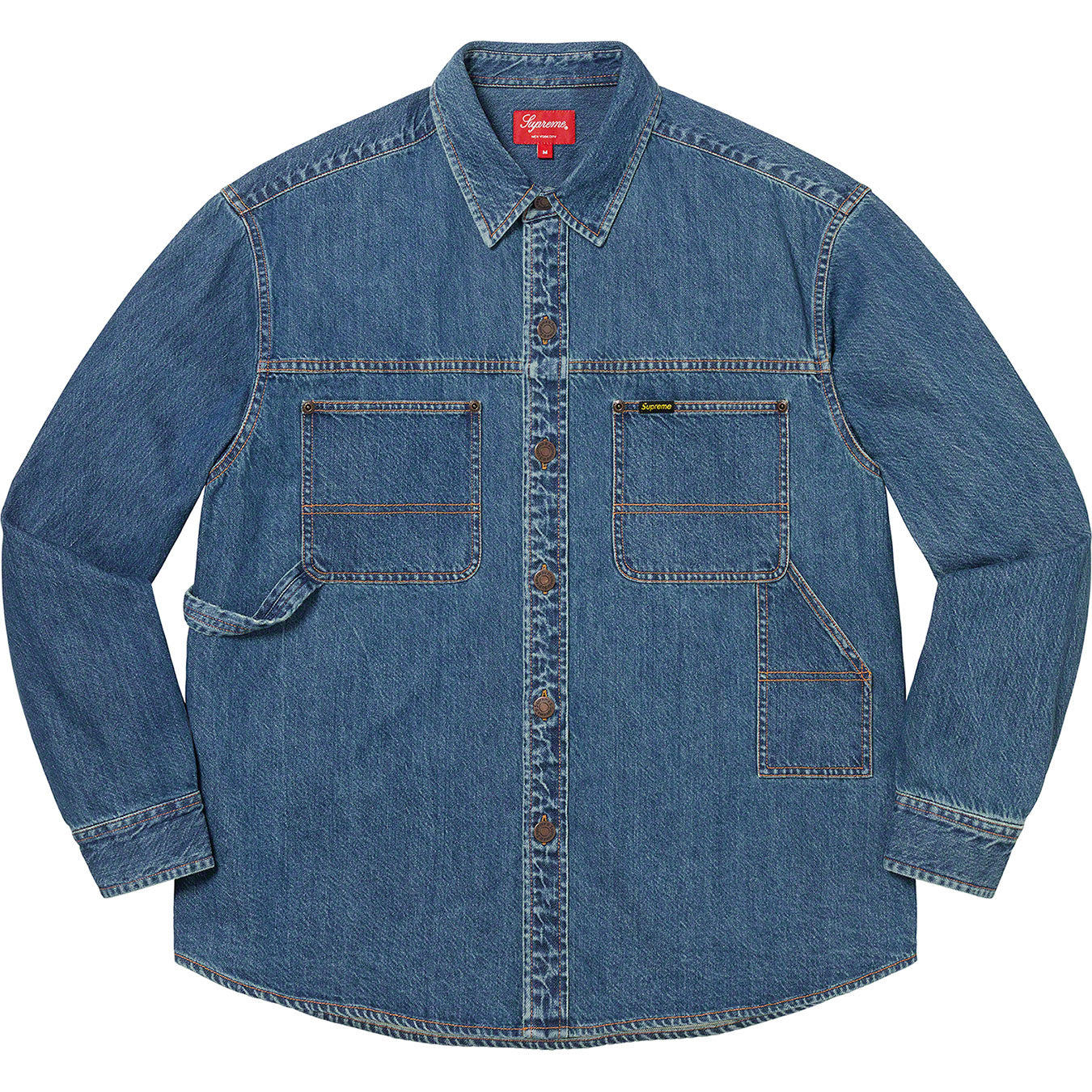 Supreme Denim Painter Shirt for Men - Indigo Blue Workwear Shirt with Button Front & Chest Pocket - Perfect for Painting, Construction & Outdoor Activities