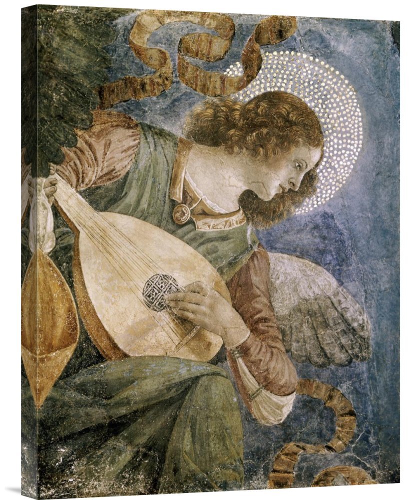 Melozzo Da Forli Music Angel with Lute Canvas Wall Art Print - Handmade Gallery Wrap Giclee Painting - Perfect for Living Room, Bedroom & Office Decor