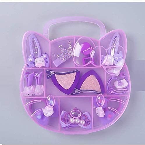 Birzar Kids Metal Hair Barrettes - 11 Pcs Sparkly Snap Hair Clips for Girls (Purple) | Cute Hair Accessories for School, Parties & Daily Styling