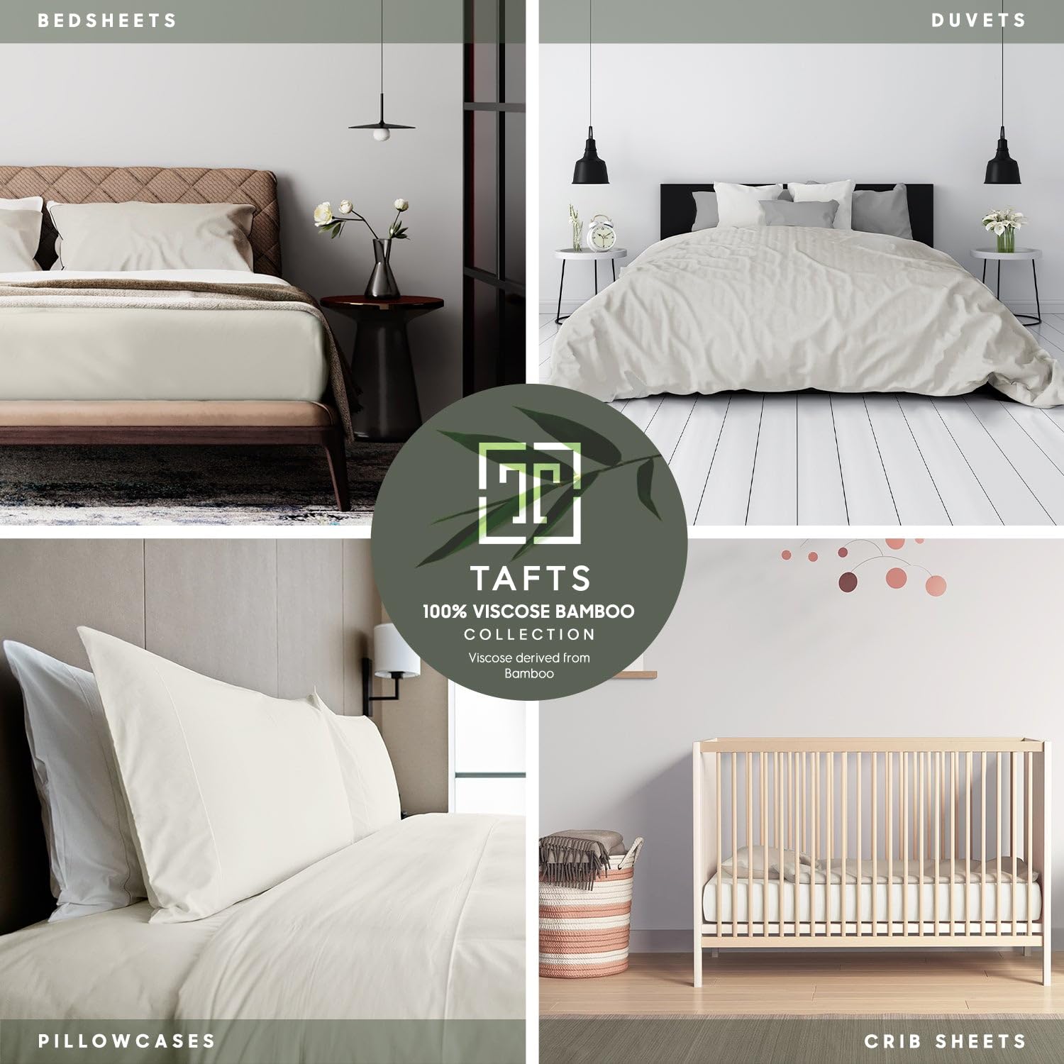 Tafts Queen Sheets Set - 100% Bamboo Viscose Bedding, Ultra Soft & Cooling Sheets with Double Stitched Edges, Lifetime Quality Guarantee (Ivory White) - Perfect for Hot Sleepers & Luxury Bedroom Decor