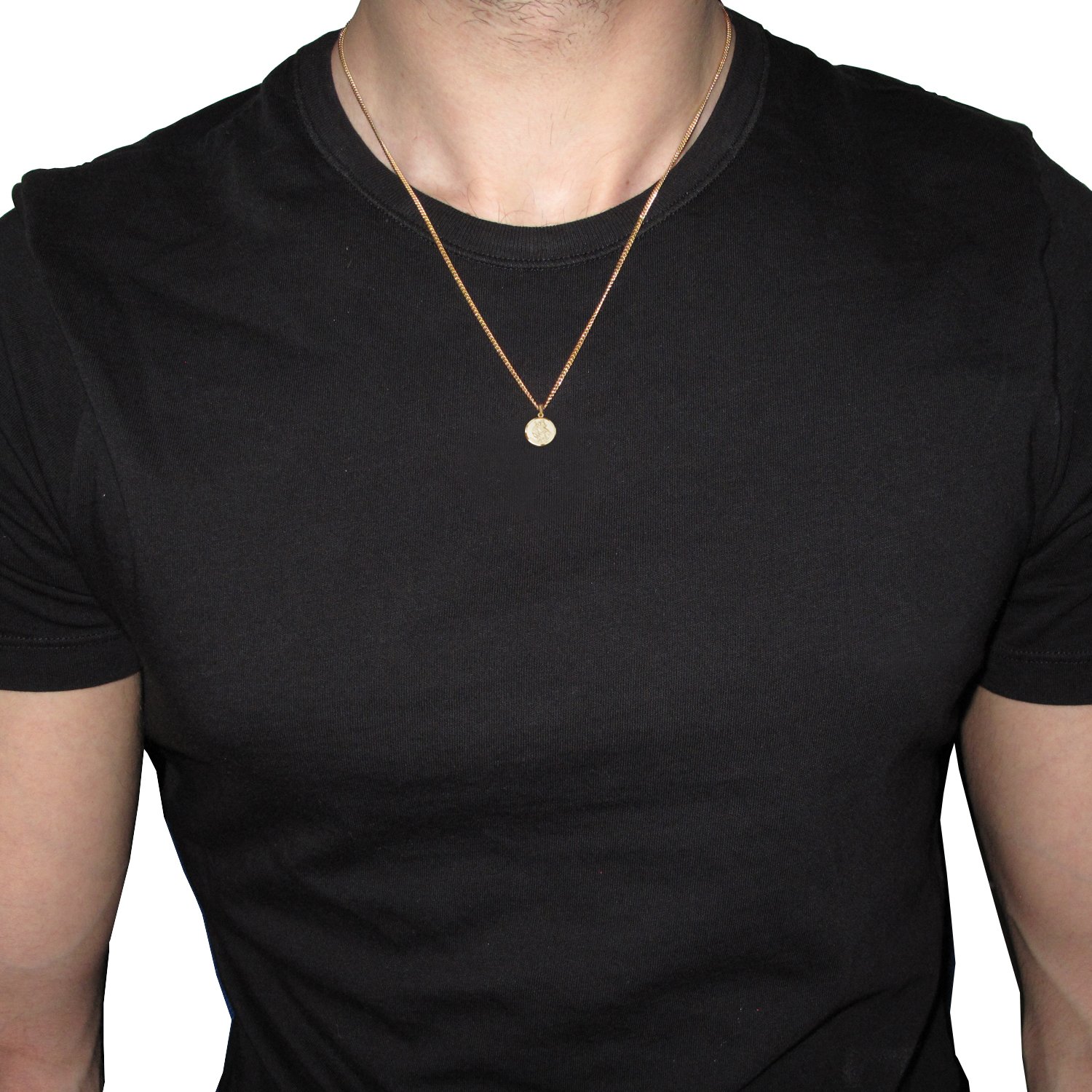 Personalized 9ct Yellow Gold 8mm Round St Christopher Pendant for Boys - Optional Chain Included - Perfect Gift for Baptism, First Communion & Birthdays - Comes in Elegant Gift Box
