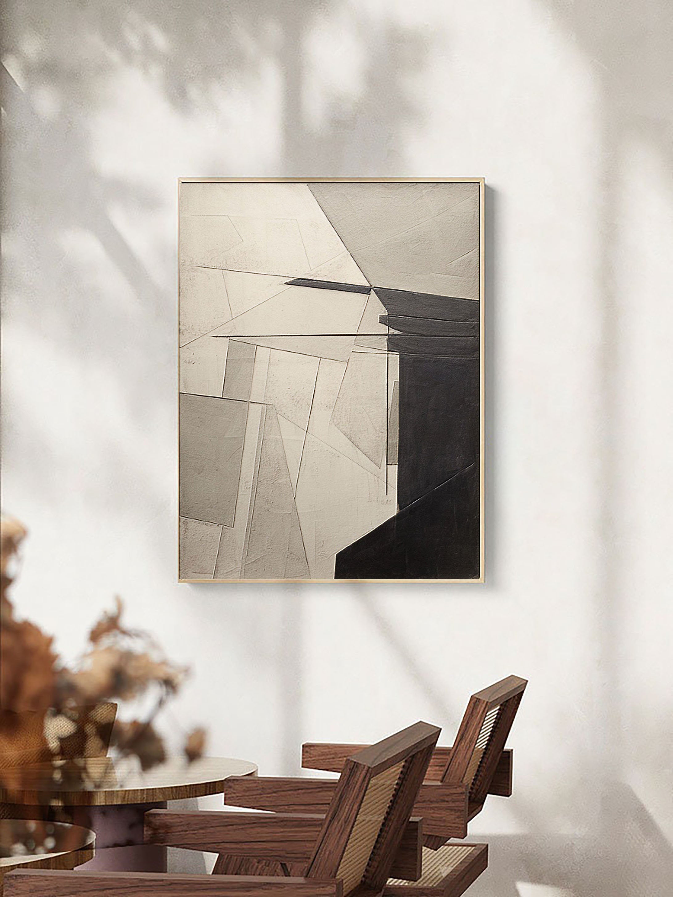 Beige & Brown Abstract Art Print #BB032 - Modern Wall Decor for Living Room, Bedroom & Office