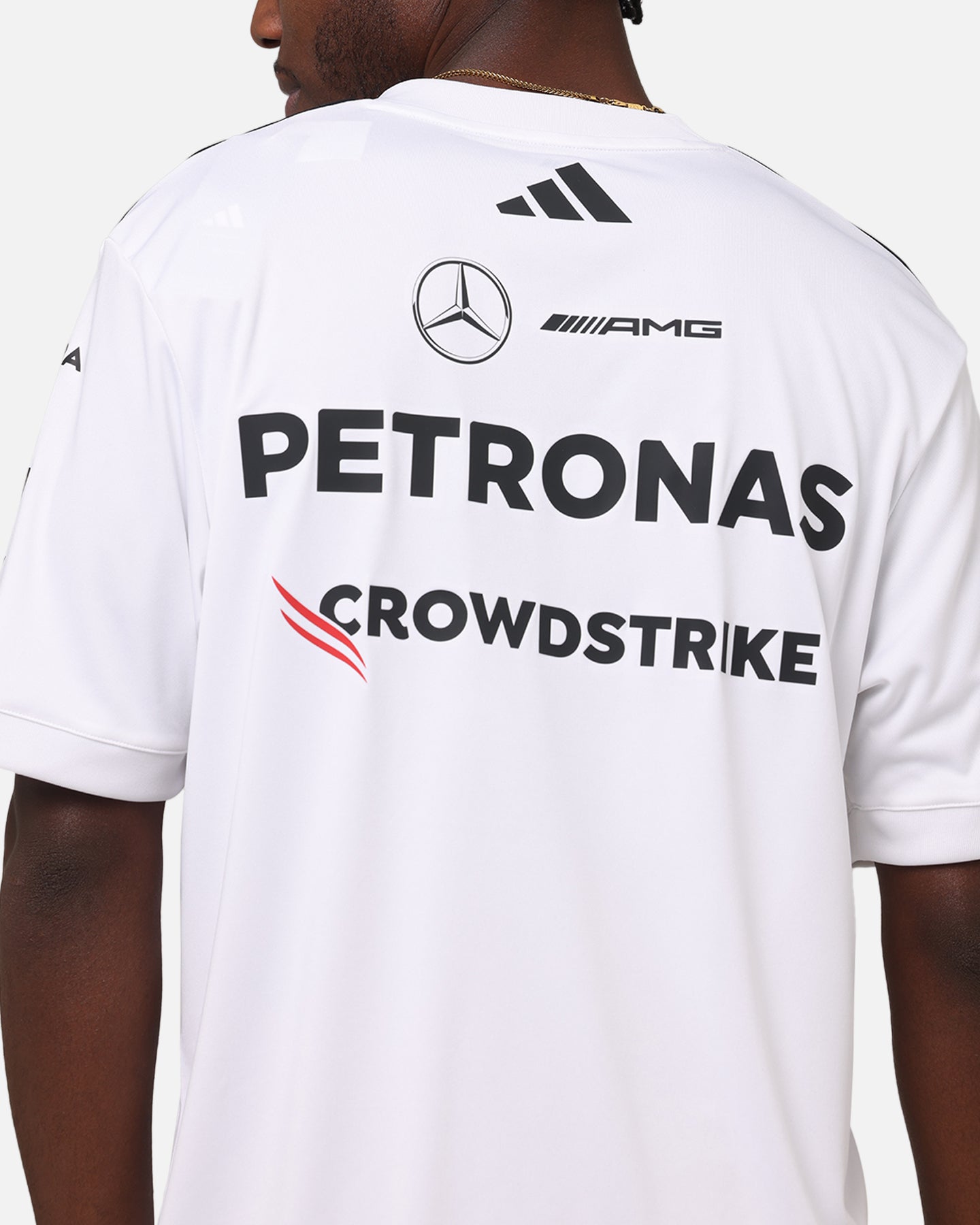 Adidas x Mercedes AMG Petronas Formula One F1 2025 Team Driver T-Shirt - White - Official Motorsport Fan Apparel for Racing Enthusiasts & F1 Events