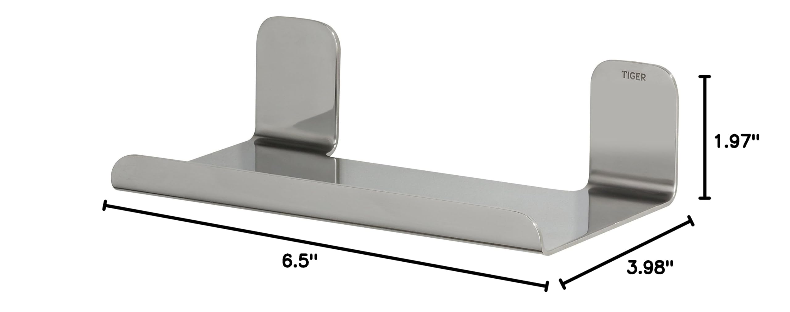 Stainless Steel Corner Shelf for Wall Mounting - 5 x 16.5 x 10.1 cm Polished Metal Shelf - Perfect for Bathroom, Kitchen & Small Space Organization