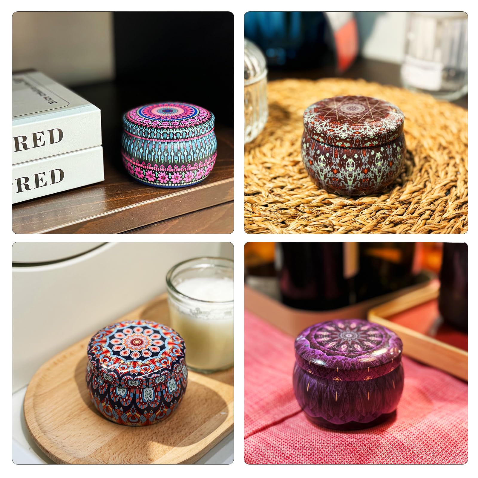 Domivirgo 2.5oz Empty Candle Tins with Lids - 24 Pack DIY Candle Making Kit Includes Wicks, Holders & Stickers, Multi-Purpose Small Storage Containers for Crafts, Jewelry, Spices - Perfect for Homemade Candles, Gift Packaging & Organizing Small Items