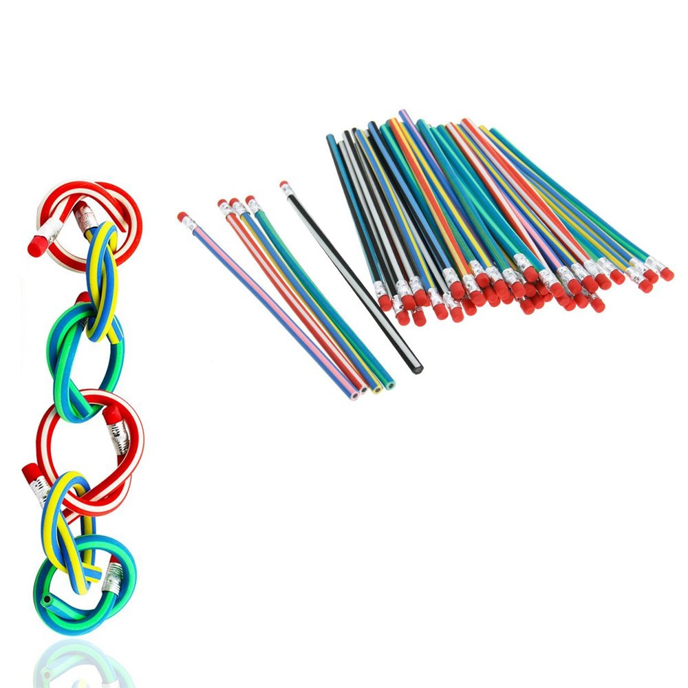 Colorful Bendable Pencils with Eraser - 10 Pack for Kids Writing & Drawing
