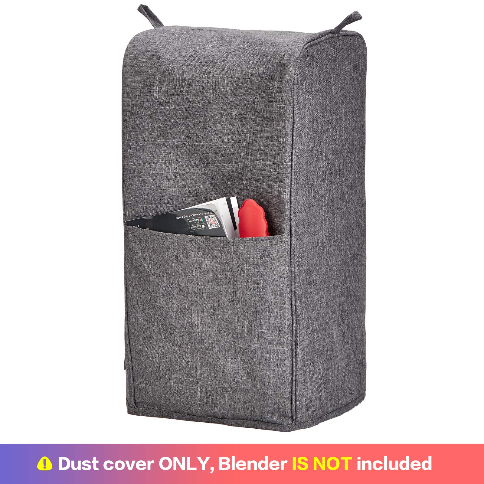 HOMEST Blender Dust Cover with Accessory Pocket - Compatible with Ninja Foodi, Grey - Perfect for Kitchen Storage & Countertop Organization