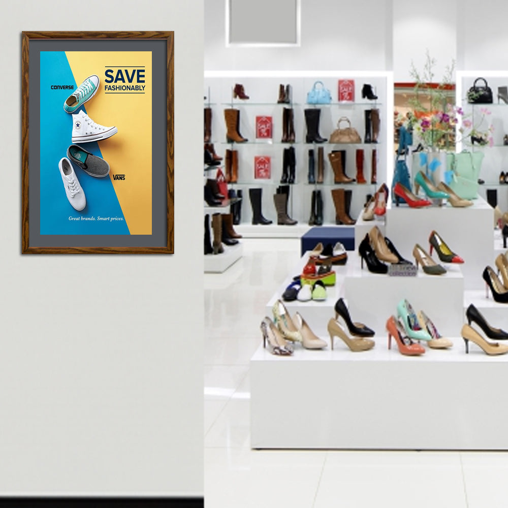 16x16 Designer Wood Snap Frames for Posters with 3 Wide Matboard - Perfect for Home Decor, Office Display & Art Gallery Exhibitions