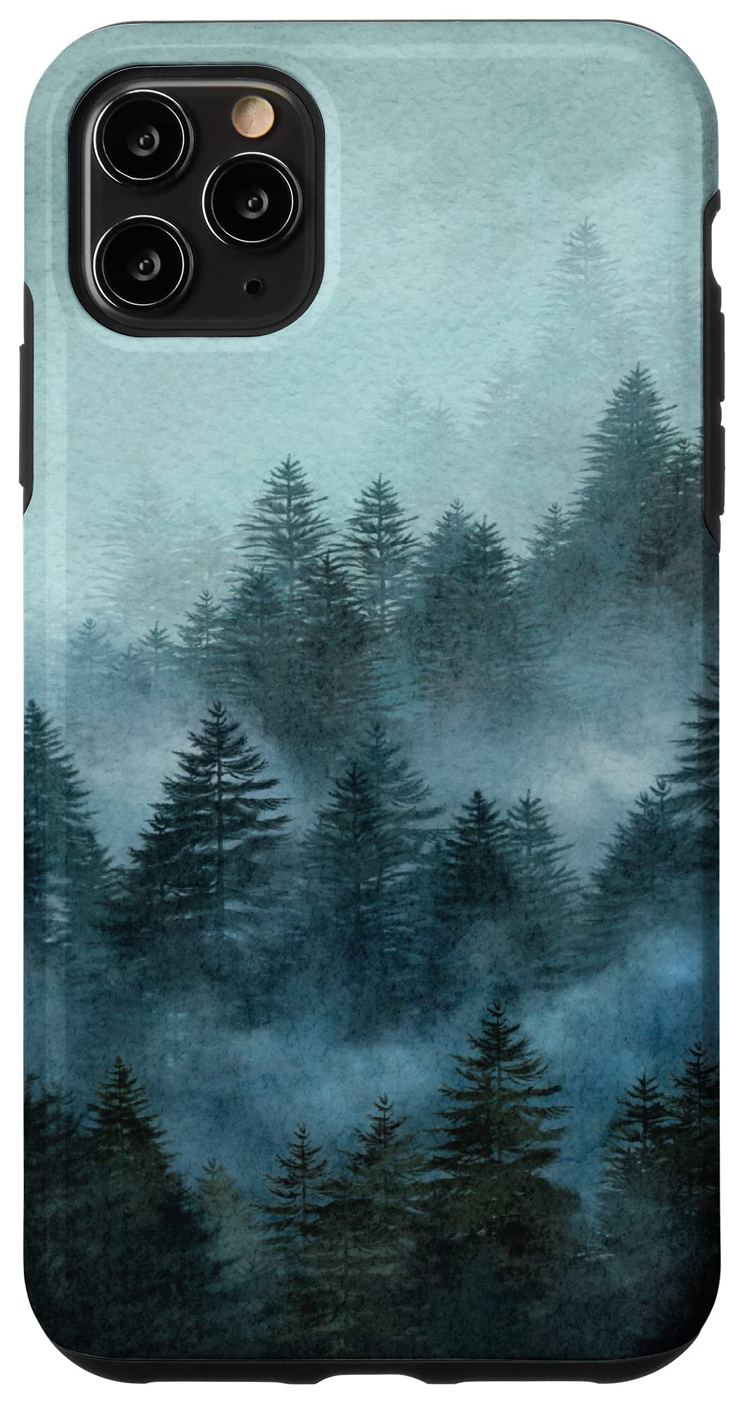 iPhone 11 Pro Max Case - Sunset Fog Woodland Nature Design, Durable Protective Cover with Landscape Mountain Sunrise Art for Outdoor Adventures & Daily Use
