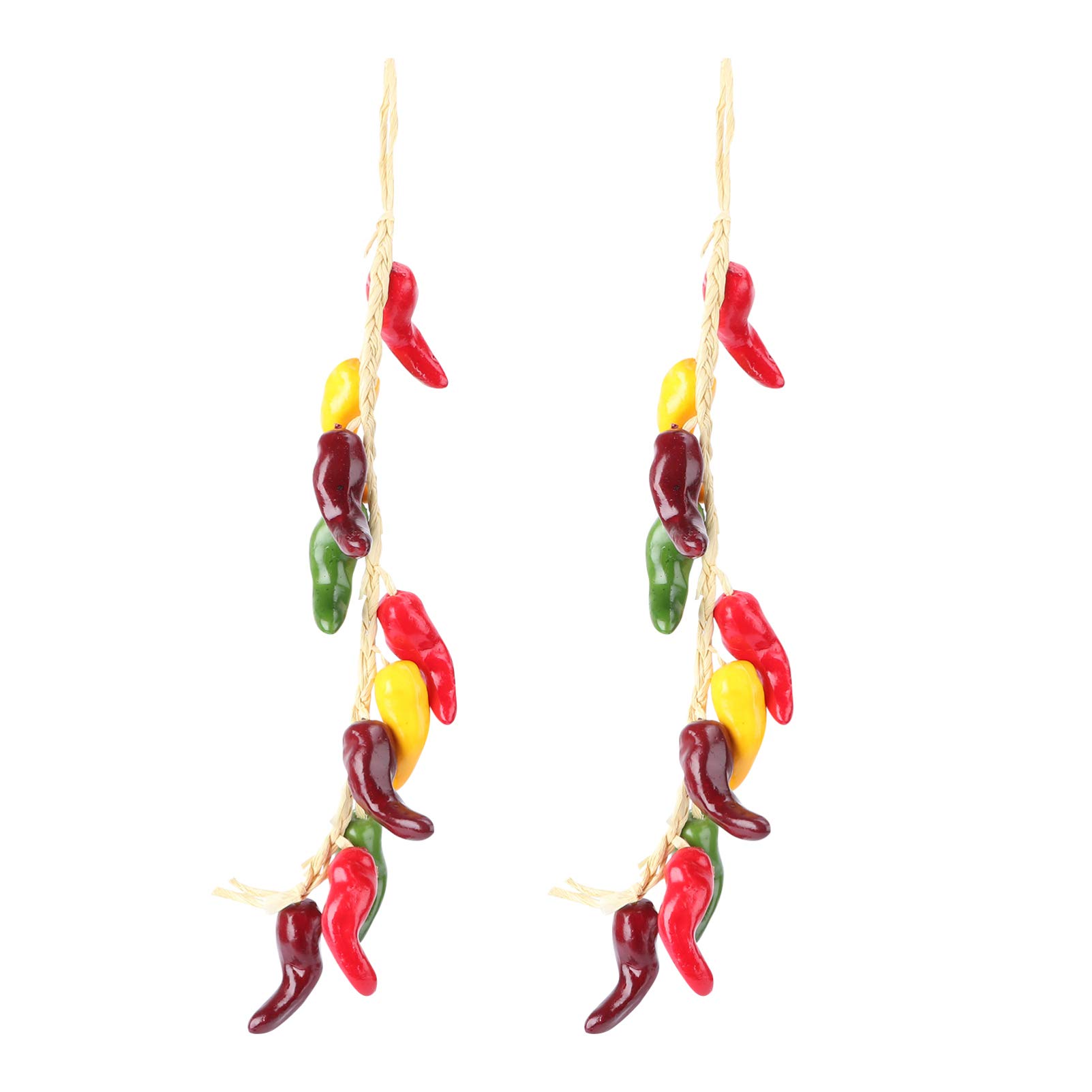 2PCS Realistic Artificial Fake Vegetables - Lifelike Foam Pepper & Onion with Hanging Rope for Home Decor, Kitchen Display, Photography Props, and Party Decoration