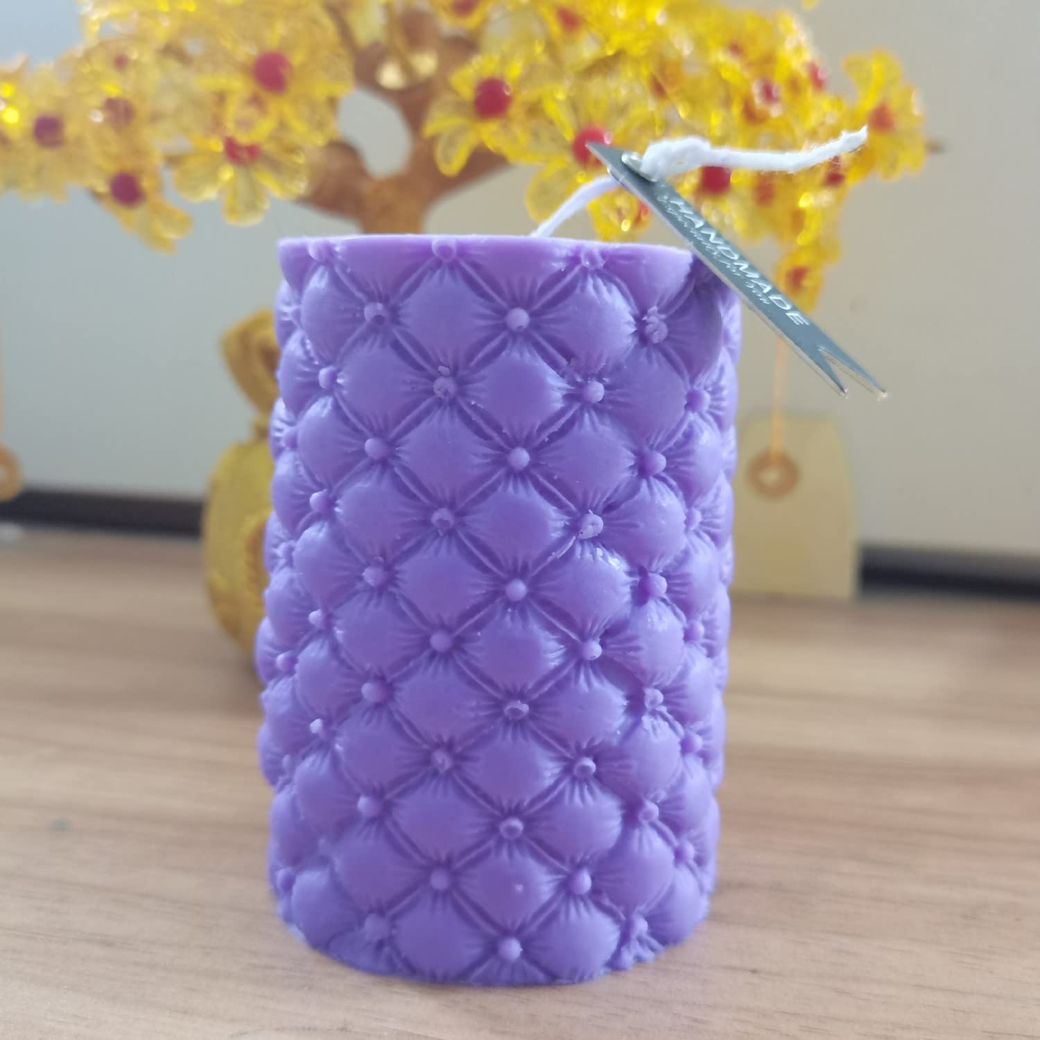 Premium Leather Grain Pillar Candle Mold - Handcrafted Scented Wax Molds for DIY Soy Wax, Beeswax & Resin Crafts - Silicone Candle Making Mould for Home Decor, Wedding Centerpieces & Gift Making
