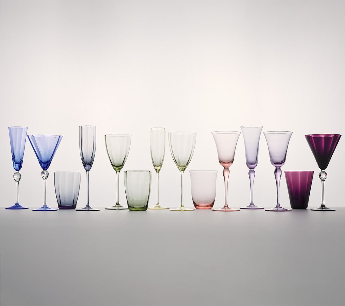 Blue Daphne Flute Set of 4 - Elegant Glass Flutes for Champagne, Cocktails & Party Celebrations