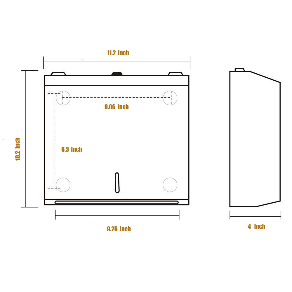 Commercial Matte Black Paper Towel Dispenser - Stainless Steel Wall Mounted C-Fold Hand Towel Holder for Office, Bathroom, Restroom & Kitchen | Durable & Hygienic Tissue Dispenser for High-Traffic Areas