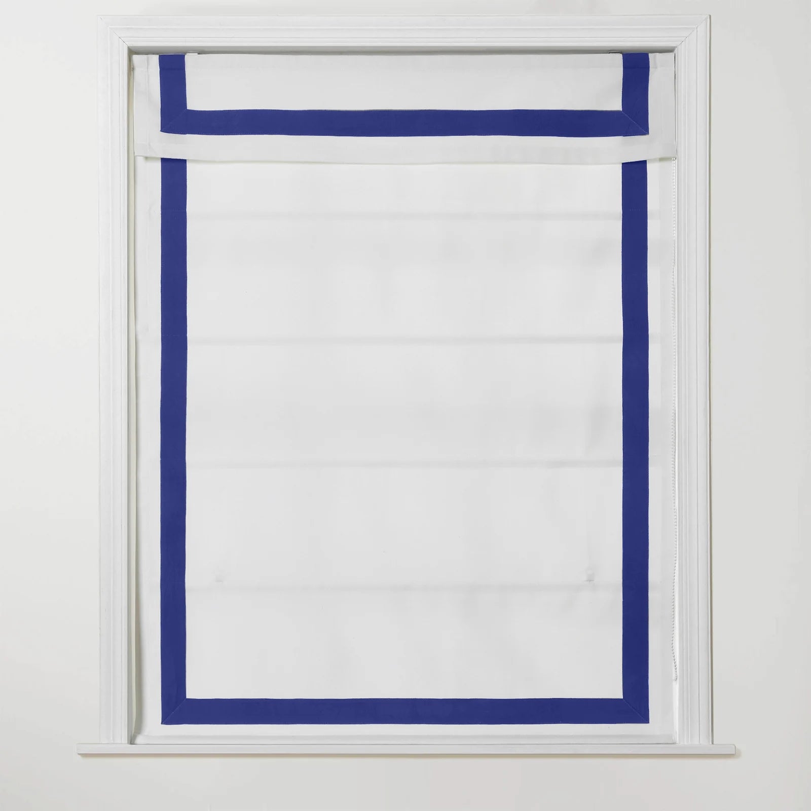 Tyrone Roman Shade with Border Cord Lift - Classic Window Treatment for Living Room & Bedroom - Blackout Fabric for Light Control & Privacy