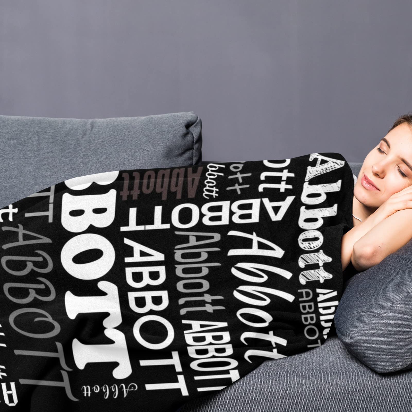 Personalized Monogram Blanket with Name - Custom Throw Blanket for Baby, Kids, Men & Women - Unique Birthday, Valentine's & Christmas Gifts - Cozy Home Decor, Nursery Essential & Thoughtful Present