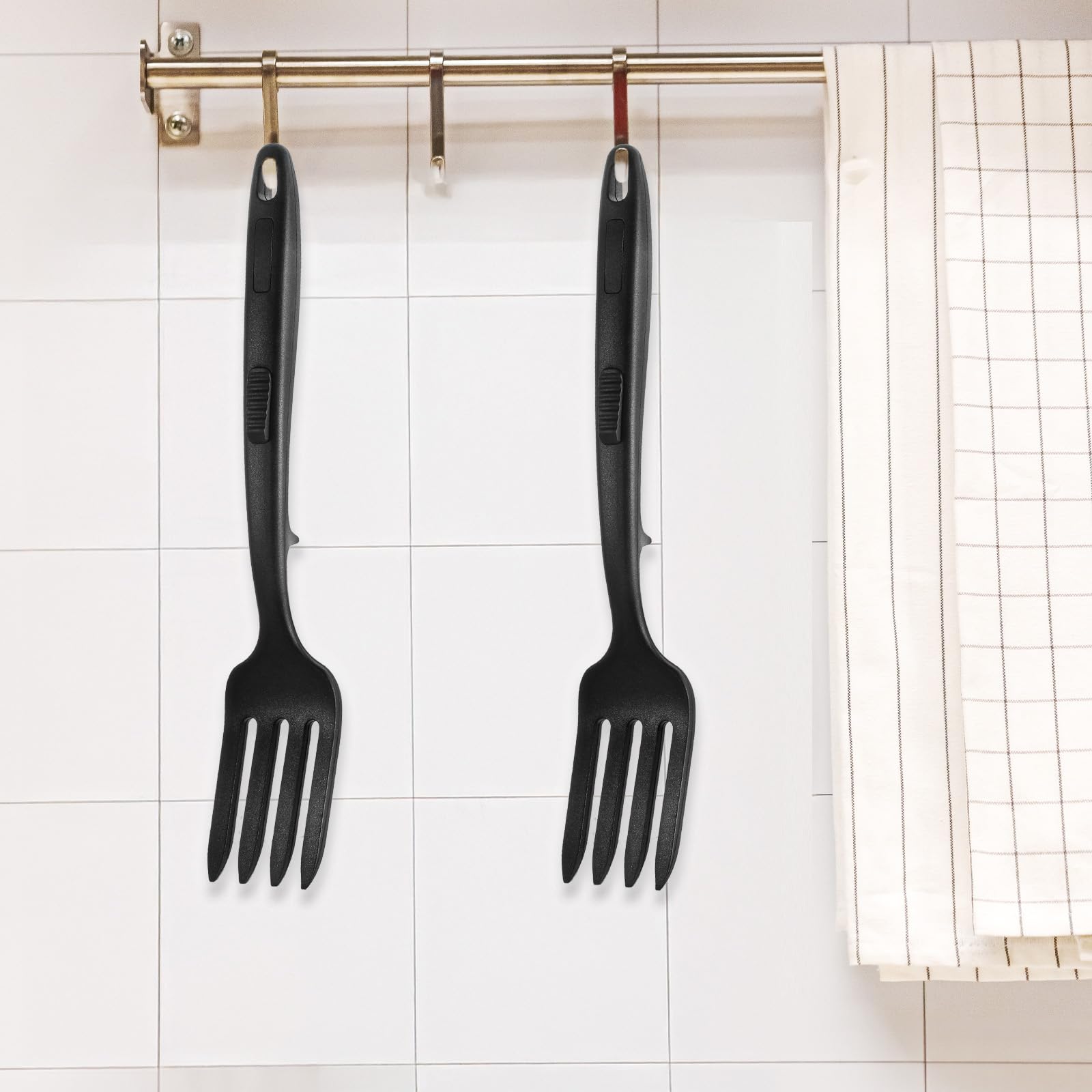 2-Pack Cobee Silicone Flexible Forks - 11.6 Inch Heat-Resistant Cooking Utensils, Dishwasher Safe, Non-Stick Blending Forks for Baking, Mixing & Serving - Perfect for Kitchen, BBQ & Outdoor Cooking