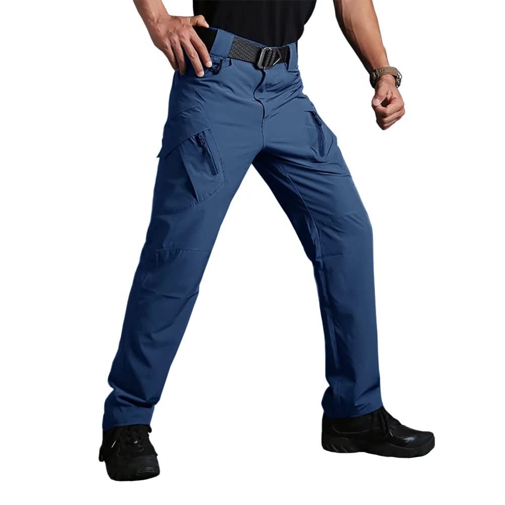 BIYLACLESEN Men's Tactical Ripstop Cargo Pants - Lightweight Quick-Dry Outdoor Military Pants with Multiple Pockets for Hiking, Camping & Adventure Travel