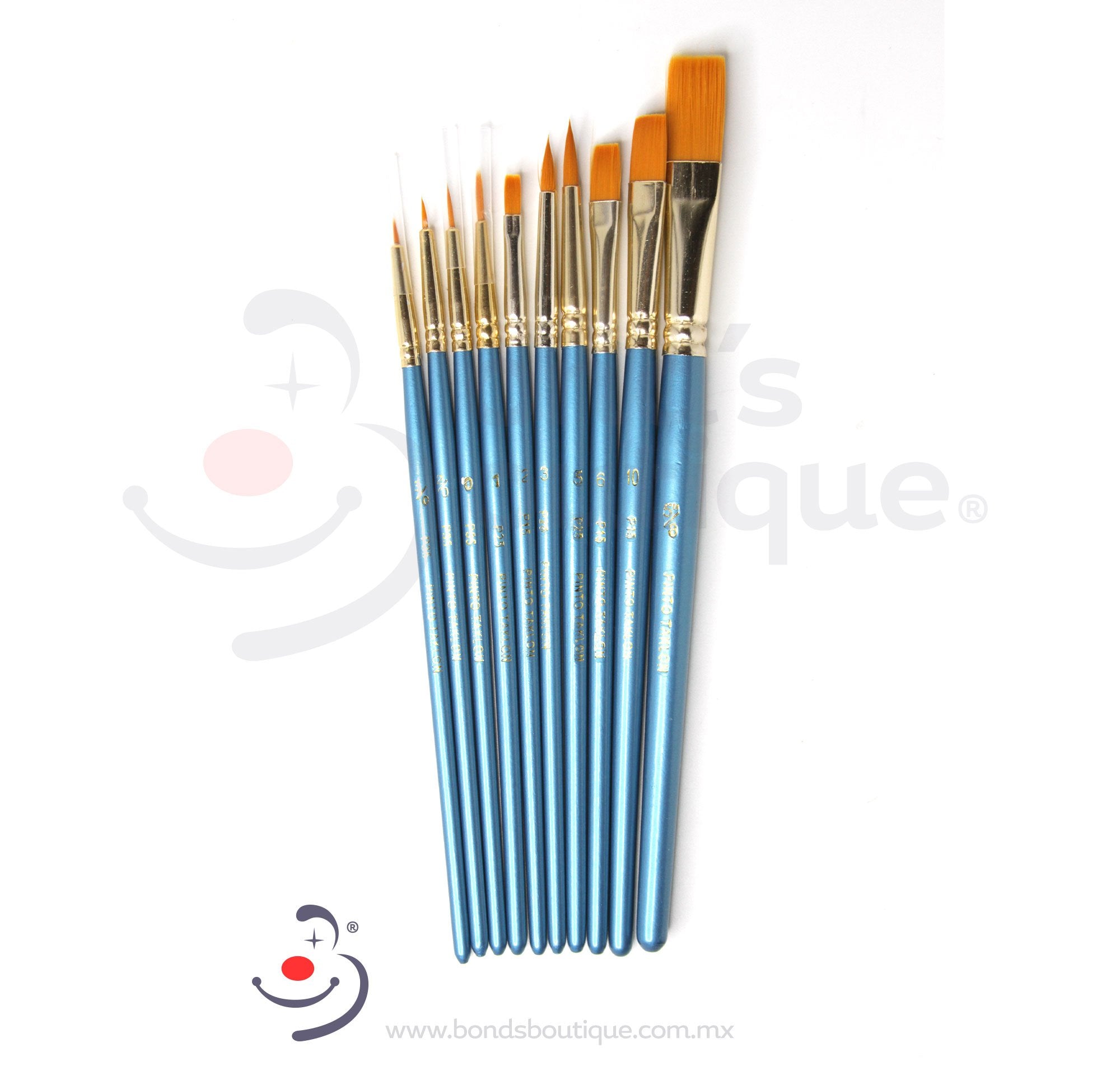 10-Piece Blue Paint Brush Set for Acrylic, Watercolor & Oil Painting - Perfect for Artists, Beginners & DIY Craft Projects