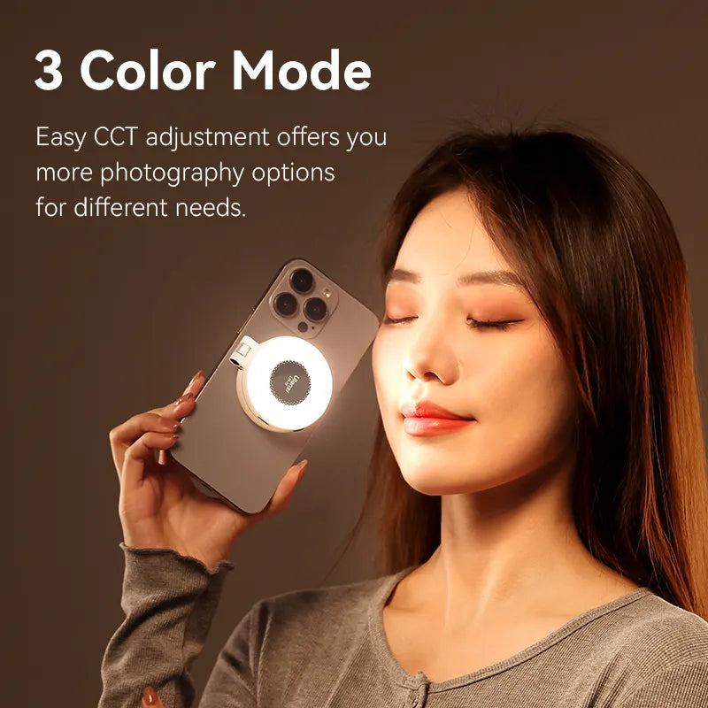 Ulanzi LM19 MagSafe LED Selfie Ring Light with Adjustable Brightness - Perfect for iPhone Photography, YouTube Videos & TikTok Content Creation
